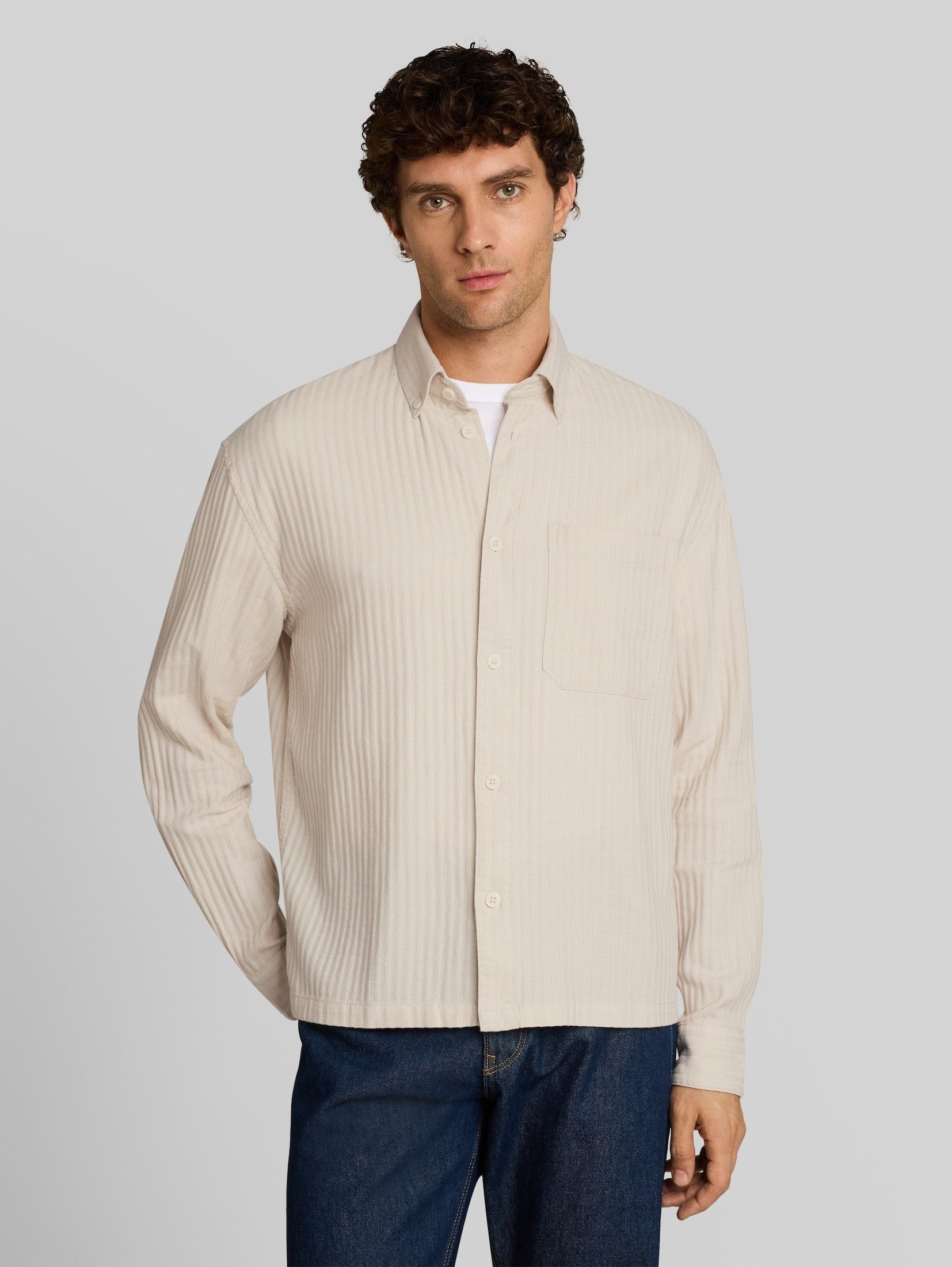 TOM TAILOR Denim Langarmhemd Blusen & Shirts Loose Fit Hemd aus Baumwolle