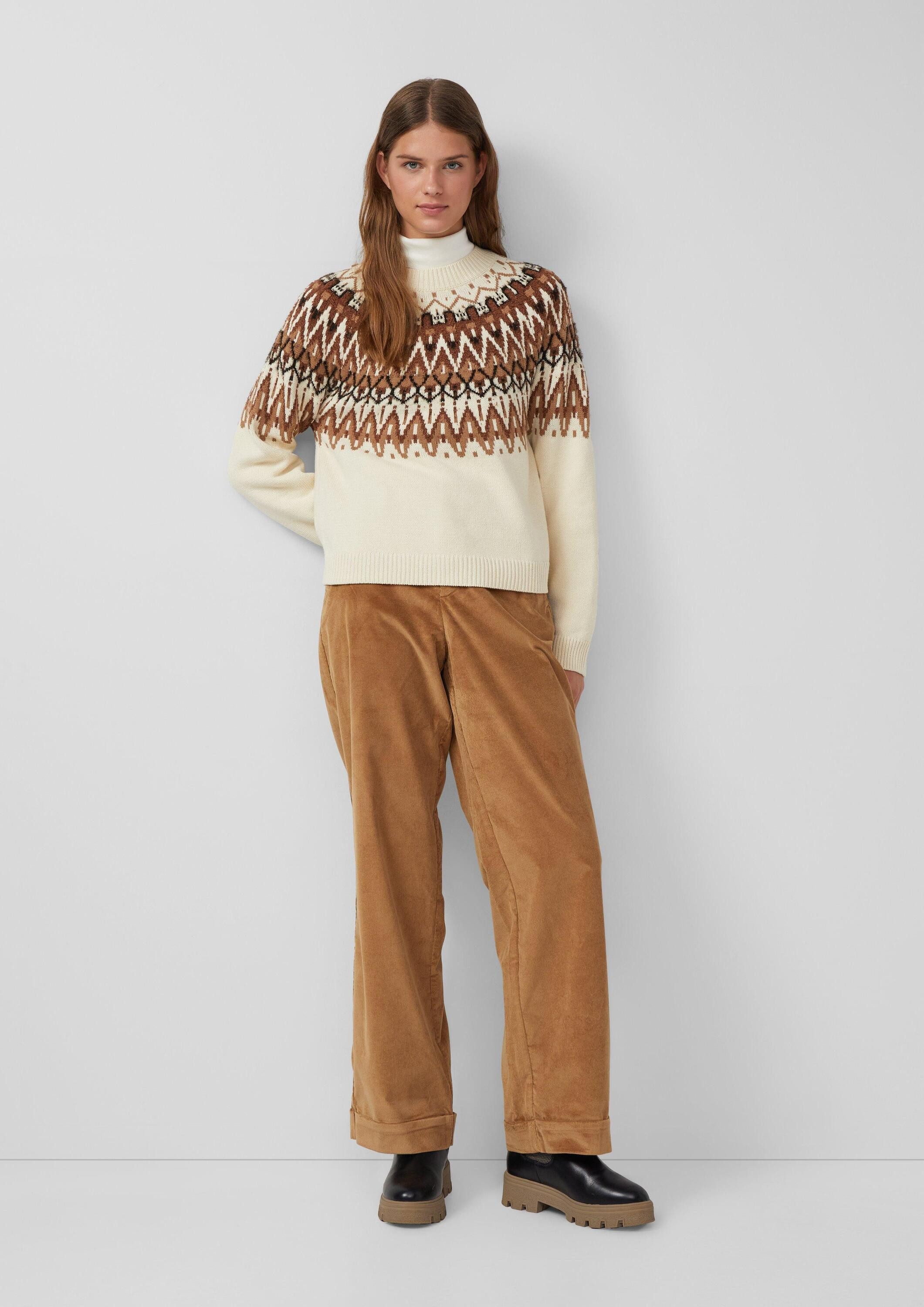 s.Oliver Chinos Hose Cordhose mit Wide Leg und umgeschlagenem Saum günstig online kaufen