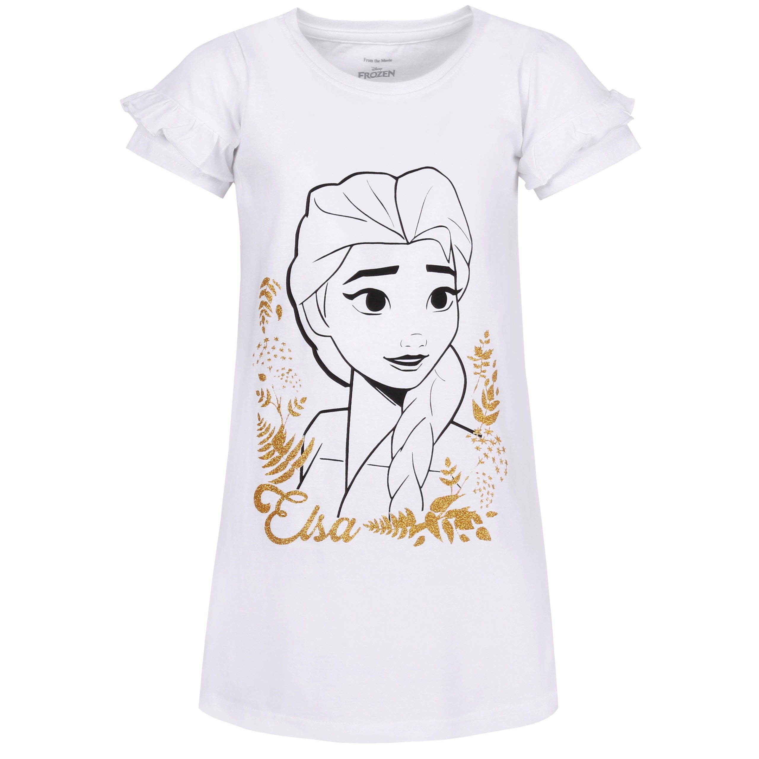Nachthemd Disney Frozen Nachthemd 100% Baumwolle, kurzarm, für Mädchen