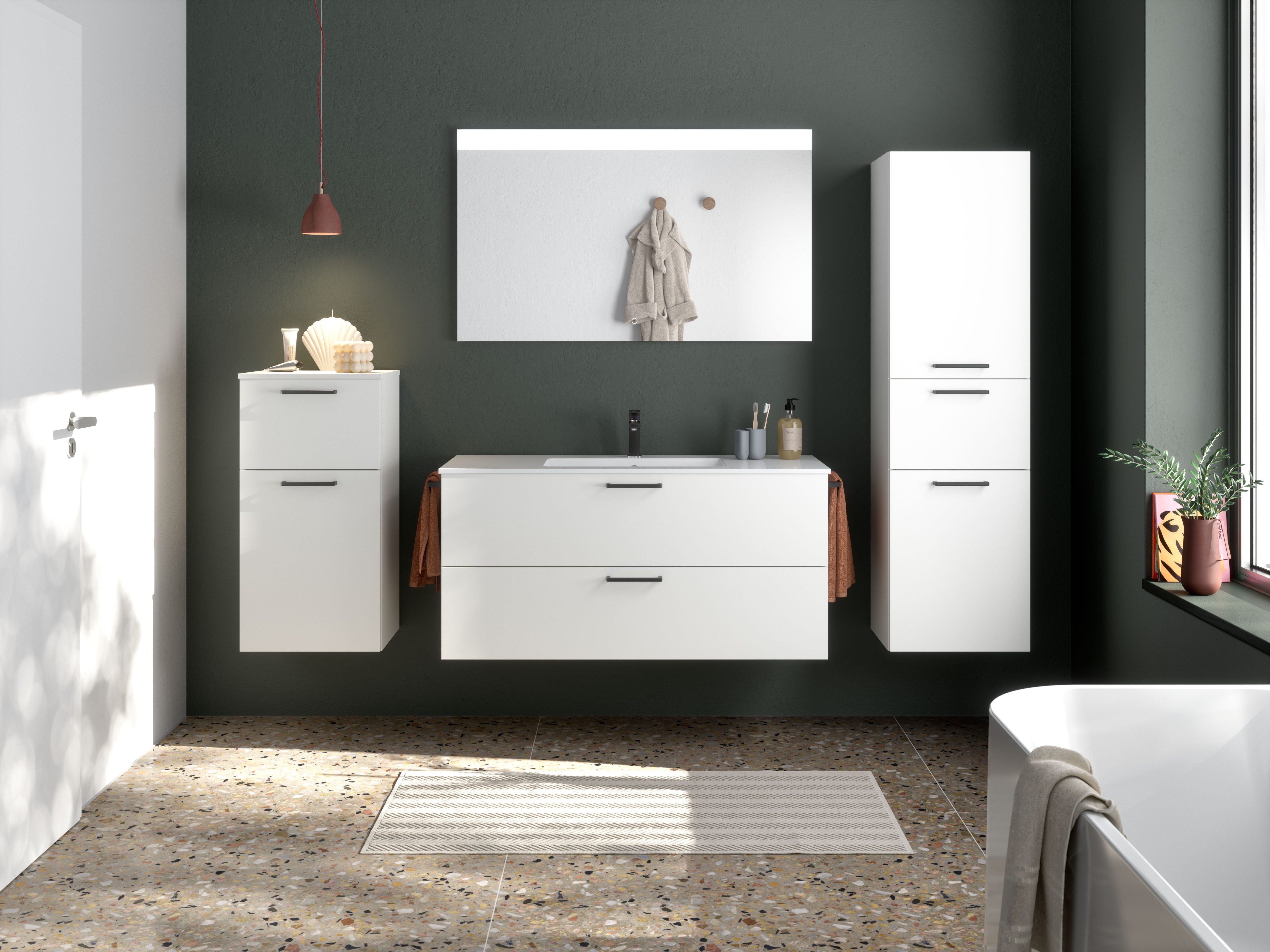 nobilia® Badmöbel-Set Tolvina, (4-St., vormontiert, mit günstig online kaufen