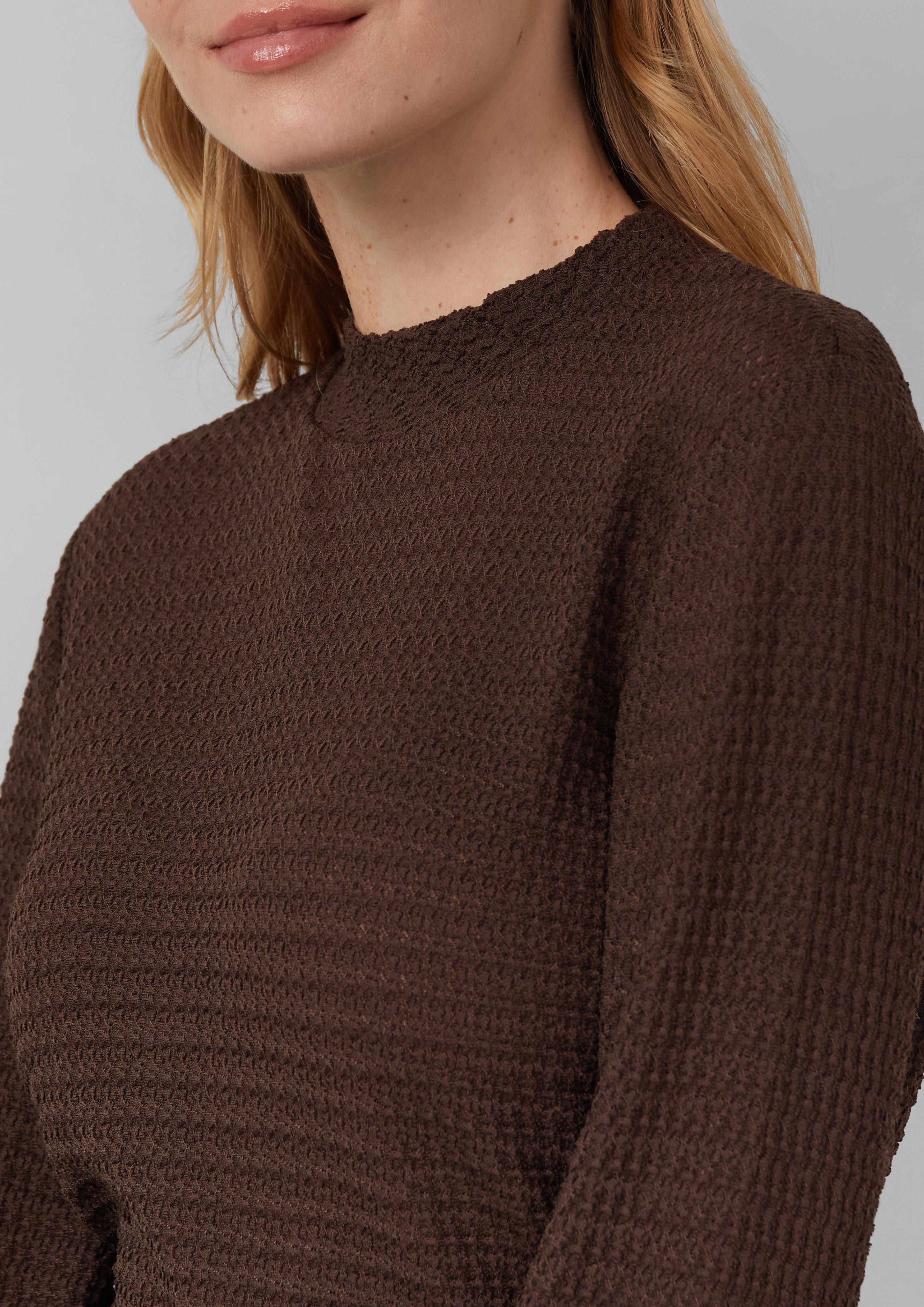 s.Oliver Langarmshirt Longsleeve aus Spitzenjersey im günstig online kaufen