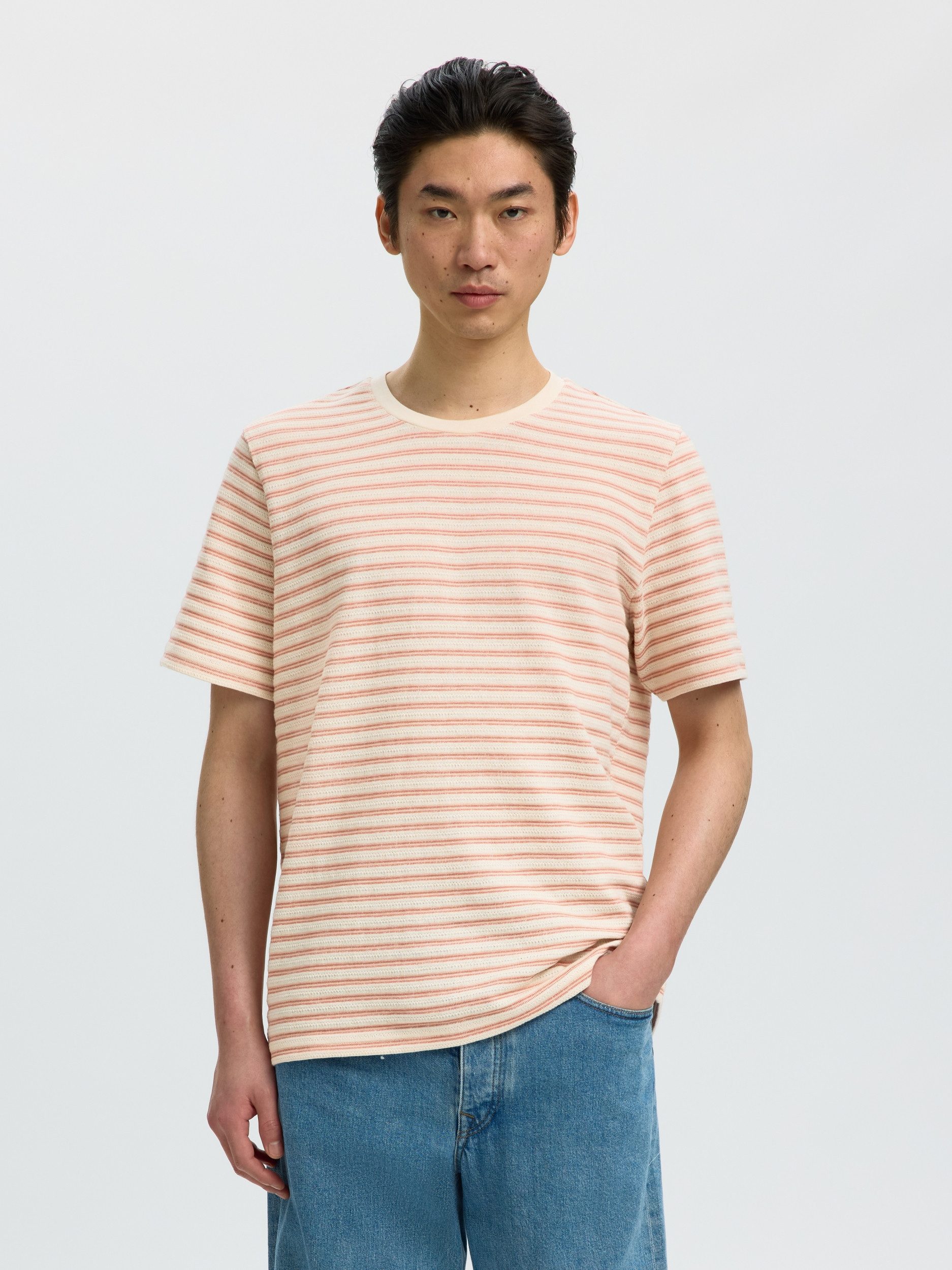SELECTED HOMME T-Shirt SLHKEVIN STRIPE SS O-NECK TEE