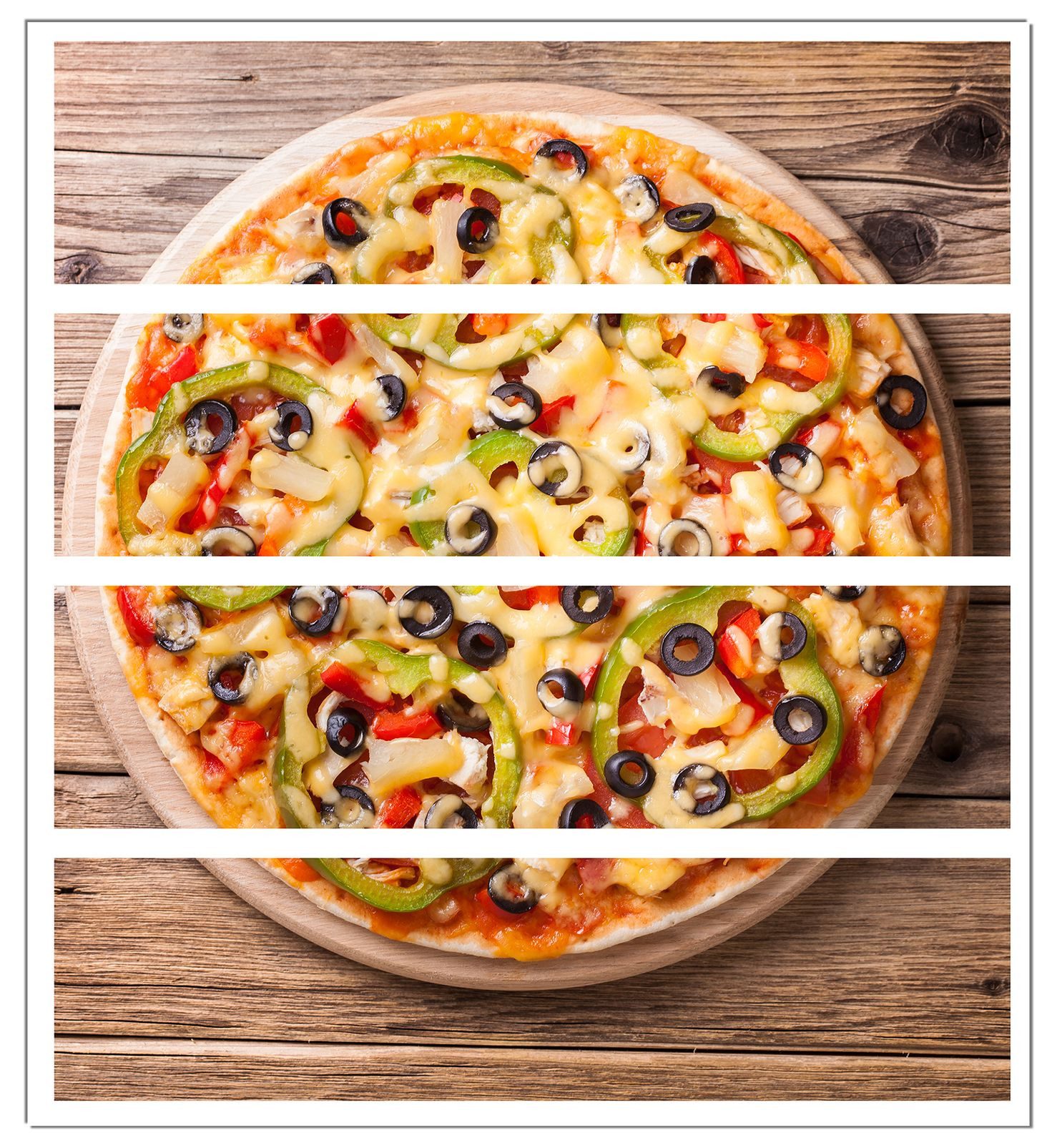 Wallario Möbelfolie Italienische Pizza mit Peperoni, Oliven. Paprika und Käse