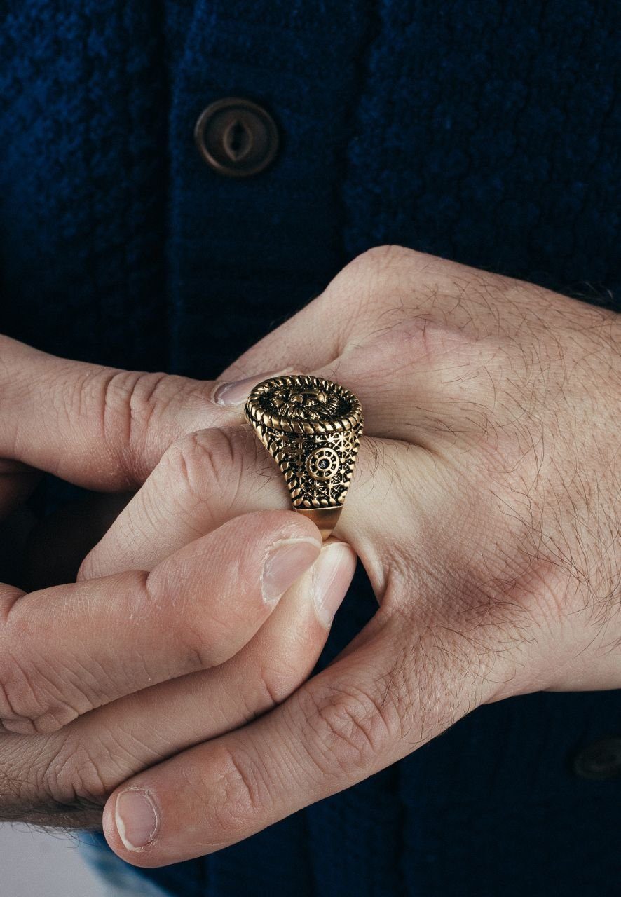 Akitsune Siegelring Imperator Ring Gold EU 65 - UK V - US 11