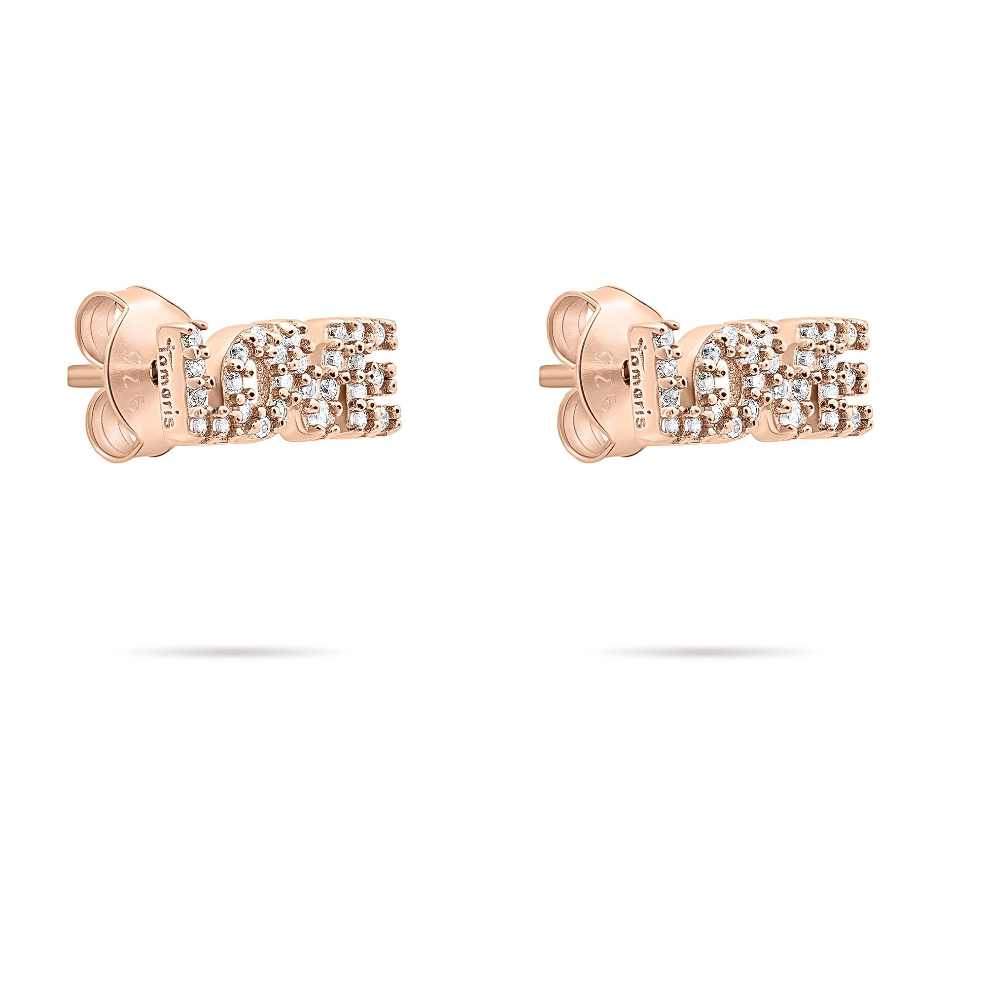 Tamaris Paar Ohrstecker Schmuck Geschenk Silber 925 Ohrstecker Love Letters, mit Zirkonia (synth)