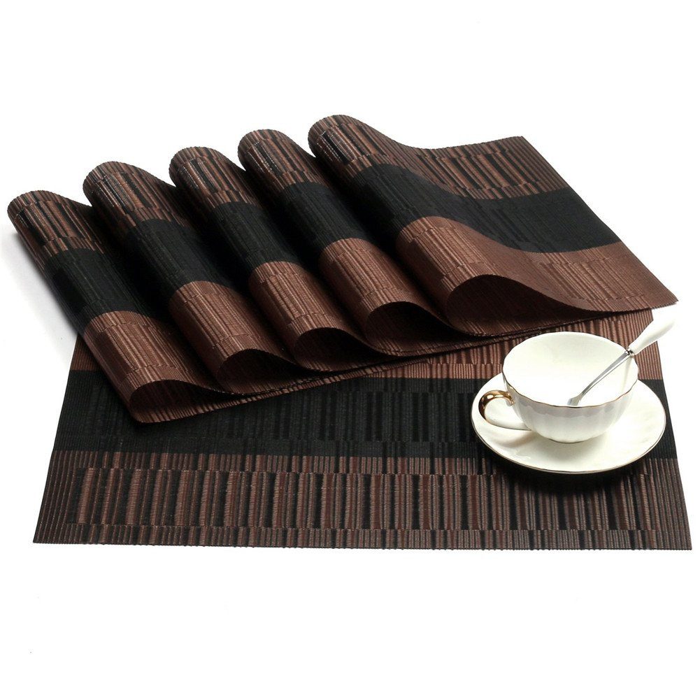 FOUORTUNATE-BEE Platzset 6er Set Platzsets Platzdeckchen Rutschfest Abwaschbar Tischmatten, (30x45cm PVC Abgrifffeste Hitzebeständig Tischset, 6-St., Platz-Matten für Küche)