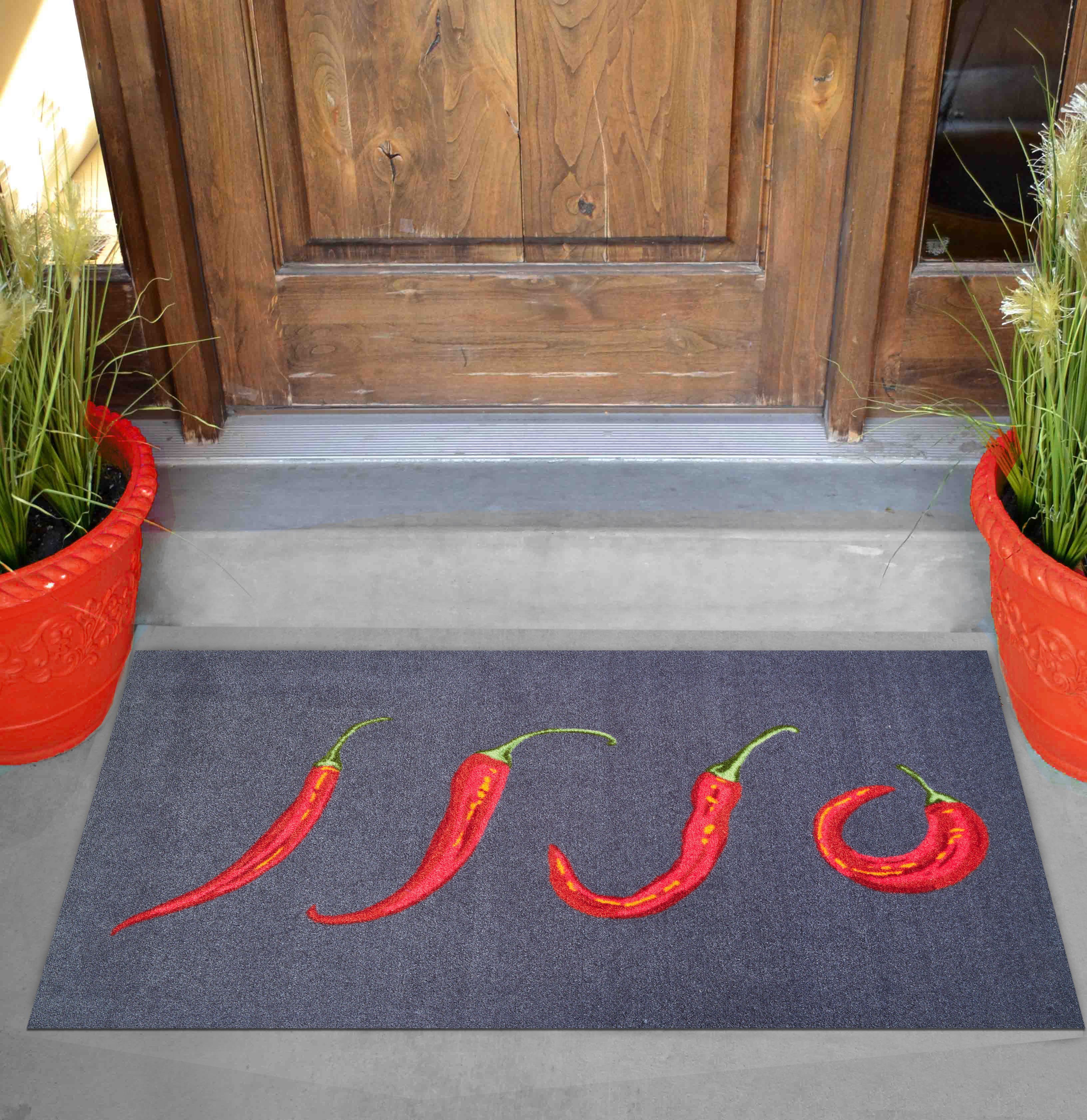 mm, Hot Outdoor Chilis, Chili, Grund, Motiv rechteckig, geeignet Teppich In- und Höhe: 8