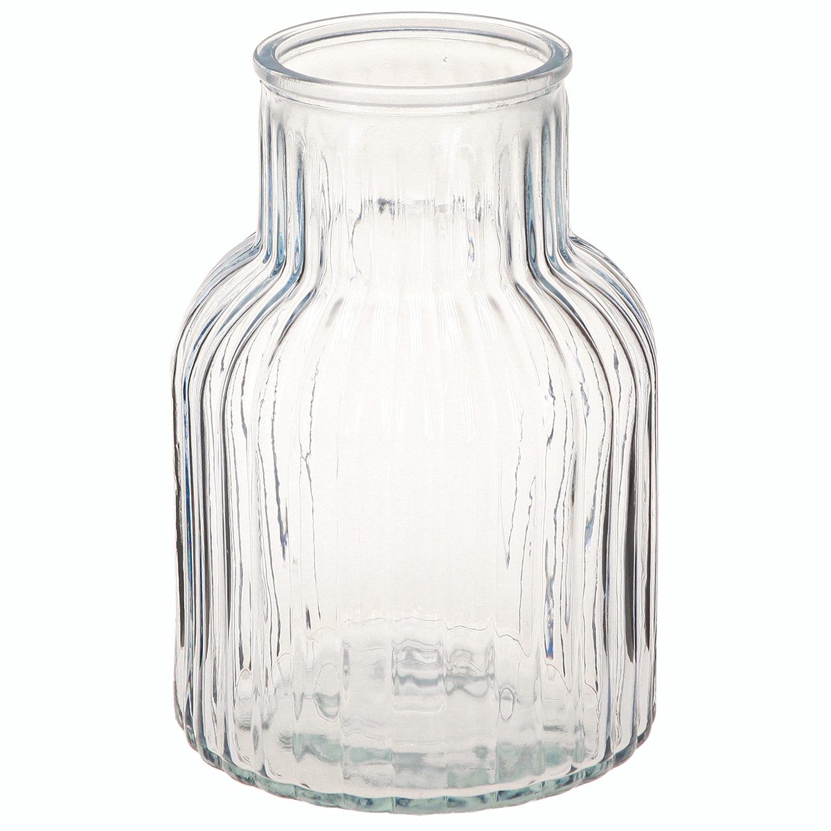 Viana Tischvase Glasvase im Retro-Stil mit edler Rillenstruktur