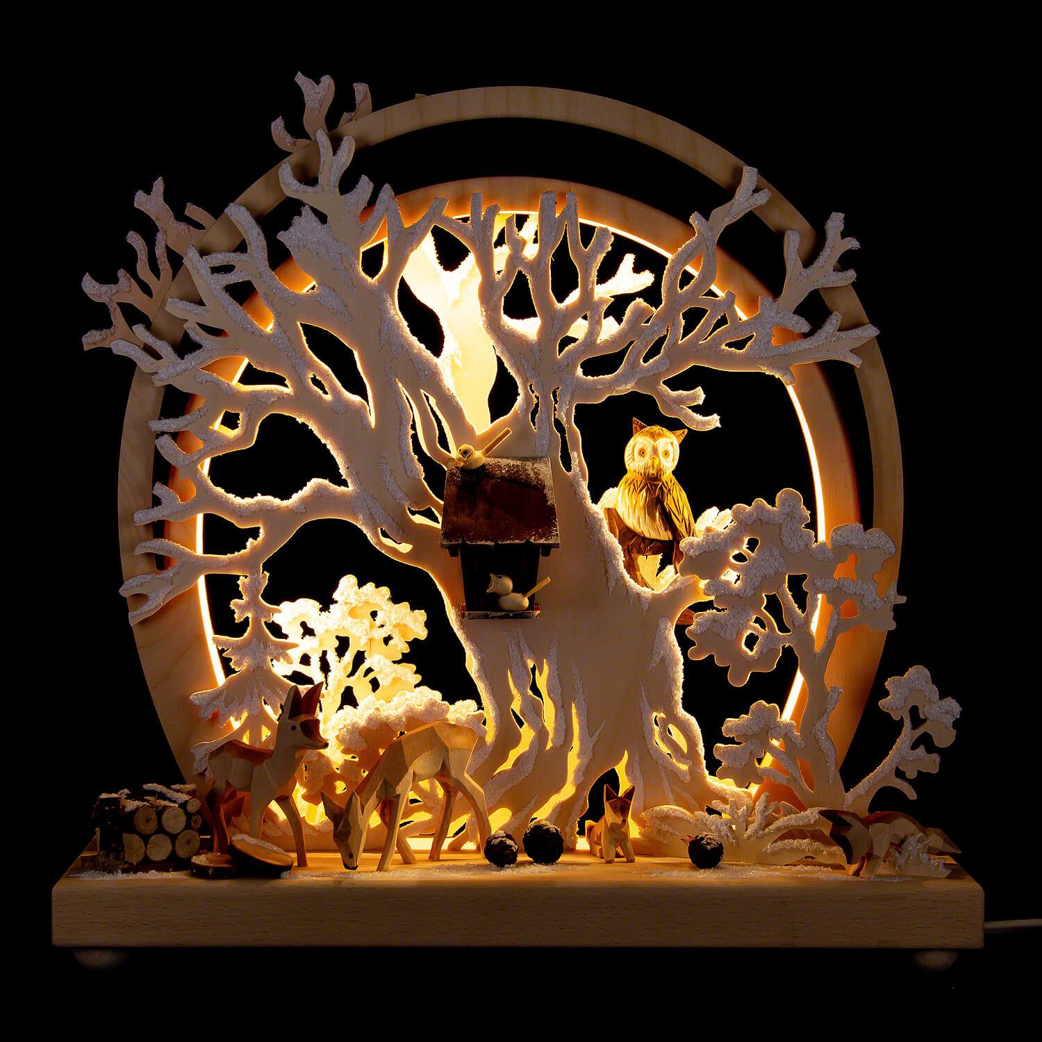 RATAGS Kunsthandwerk Schwibbogen Romantikleuchte Waldtiere (30x28cm) von RATAGS Holzdesign