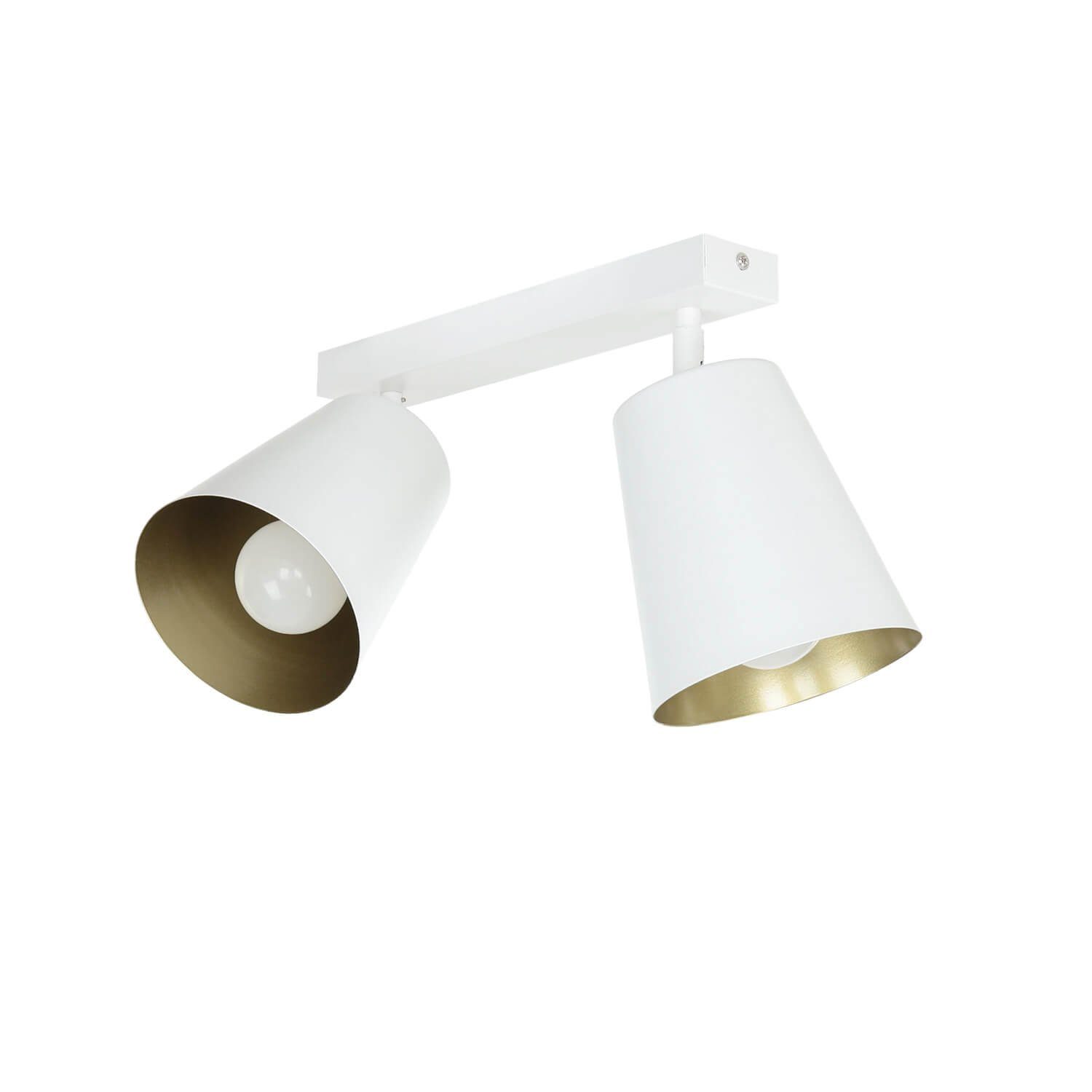 Licht-Erlebnisse Leuchtmittel, Gold Retro Weiß Metall Lampe Flur Deckenlampe ohne PRISM, verstellbar Deckenstrahler
