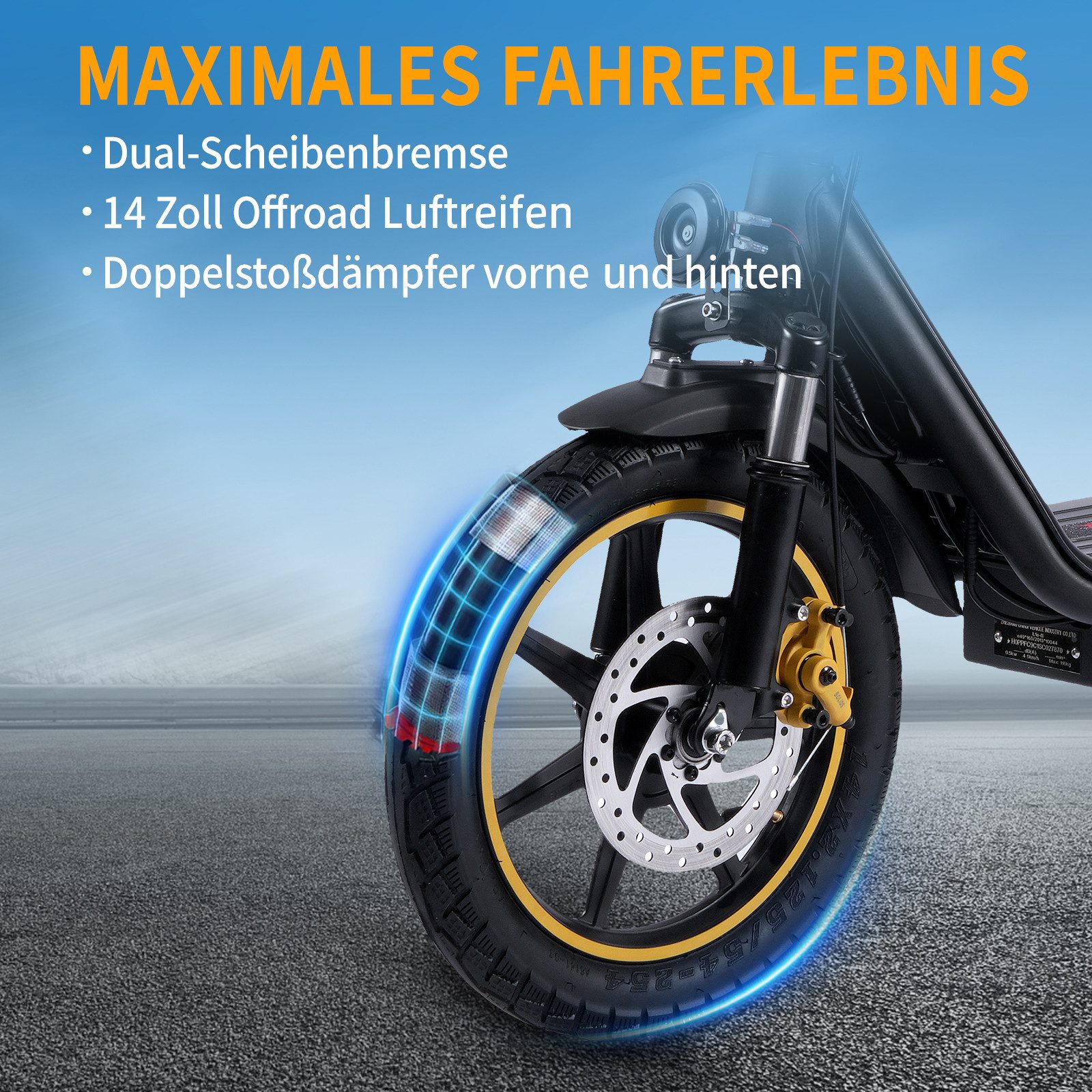 Twofish E-Motorroller Elite-E EEC certified electric scooter with seat and rear basket, 40 km/h, 30 km range, dual disc brakes, front and rear shock absorbers