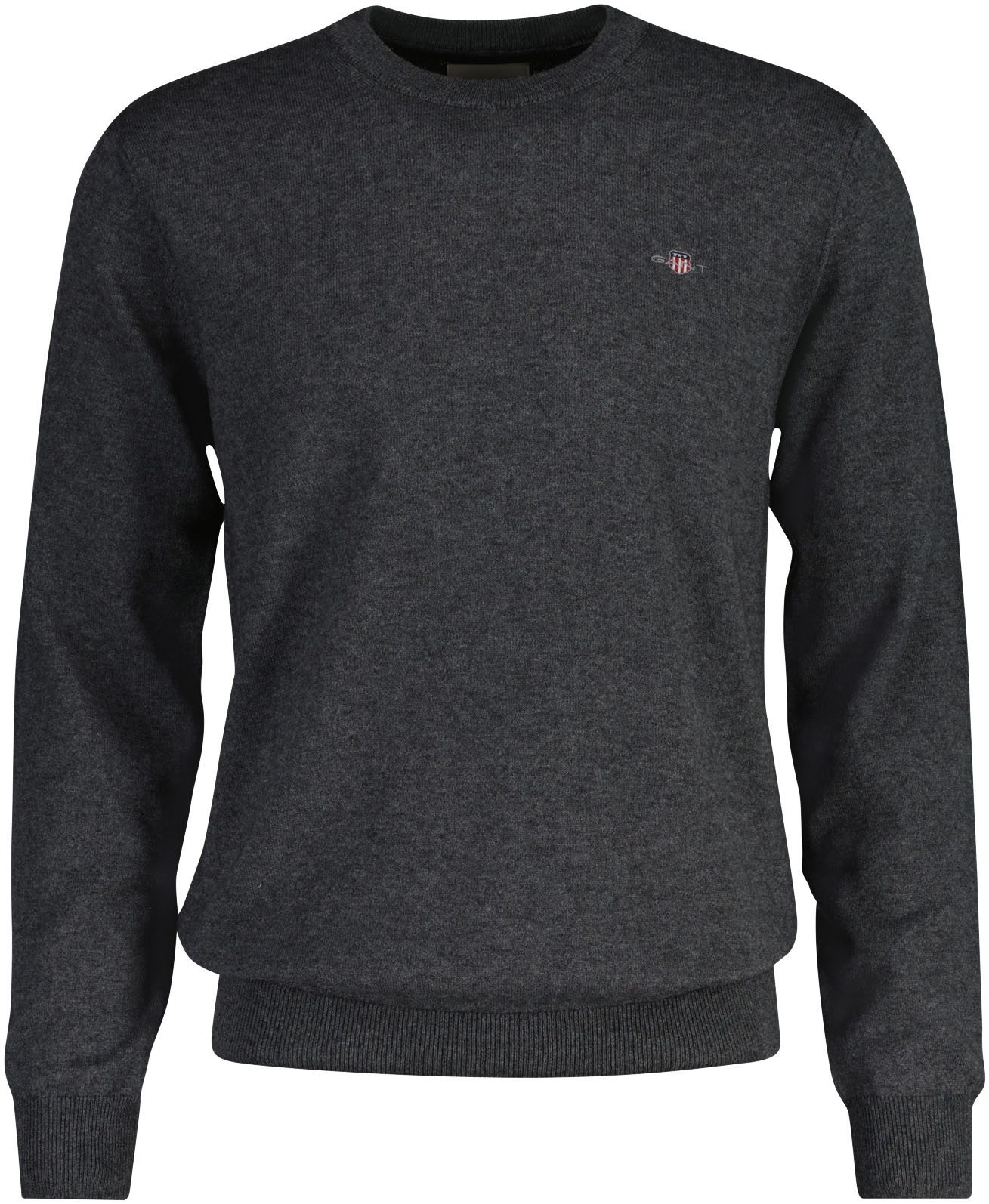 Gant Rundhalspullover CTN/WO C-NECK mit Logostickerei