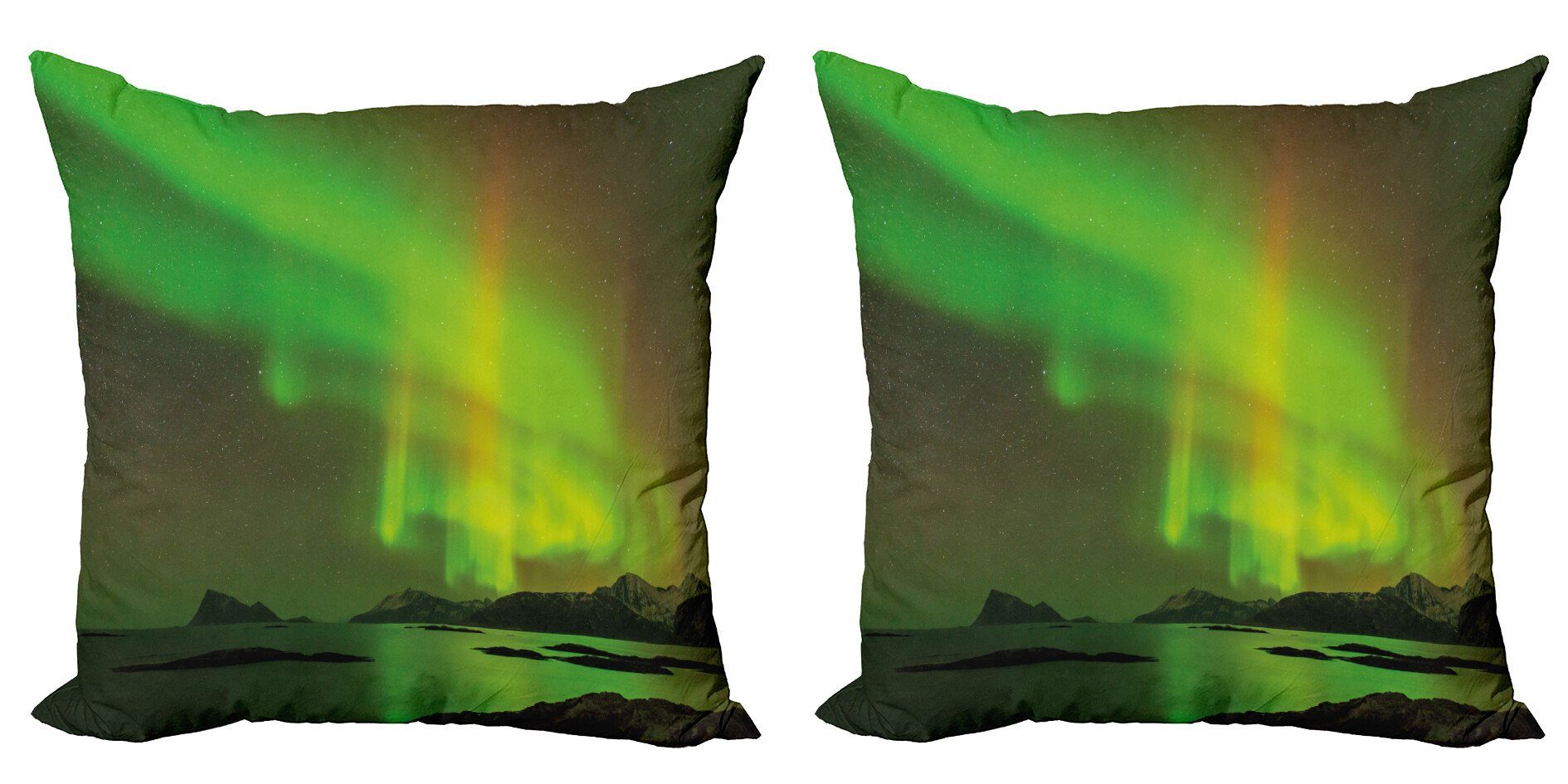 Ruhige Kissenbezüge Modern Digitaldruck, Nordlicht Ansicht Stück), Abakuhaus Accent (2 Doppelseitiger