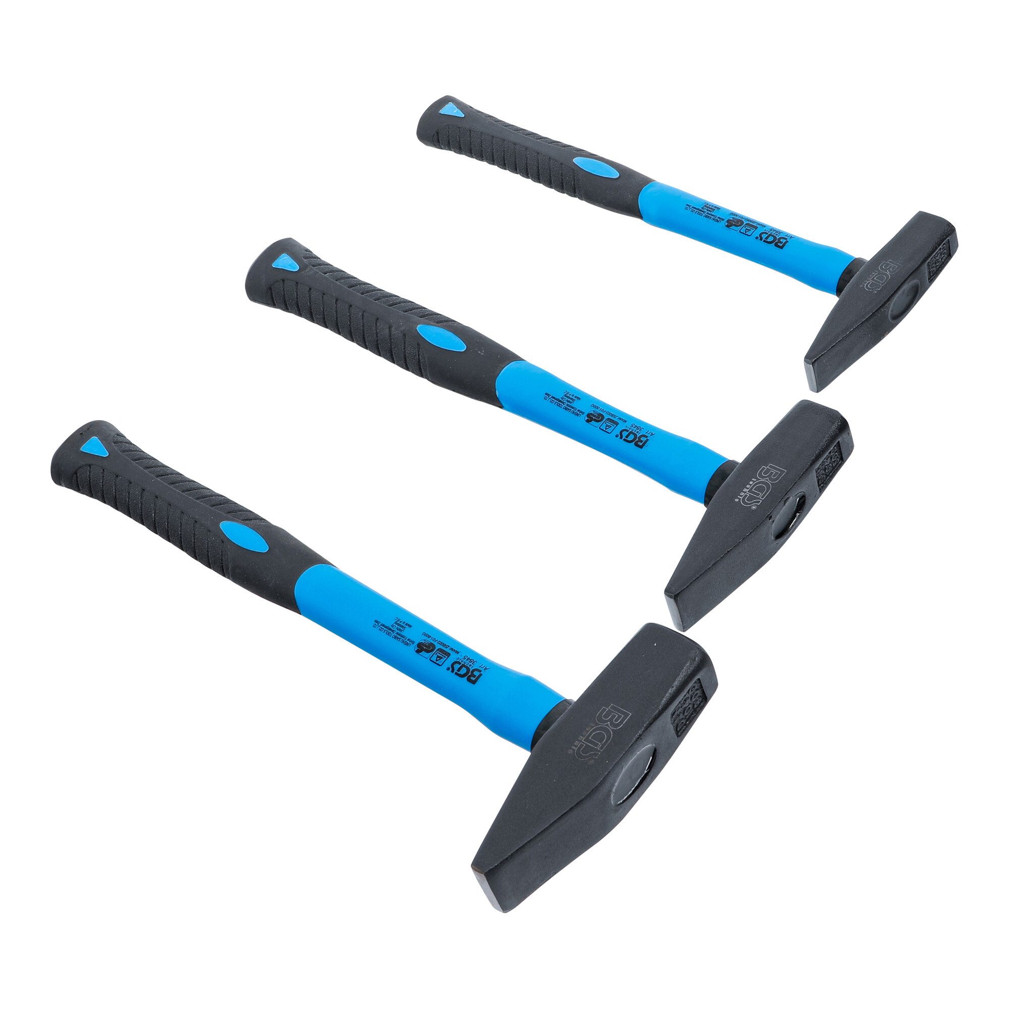 BGS technic Hammer BGS Schlosserhammer-Satz Fiberglasstiel DIN 1041 300 / 500 / 800 g 3-t