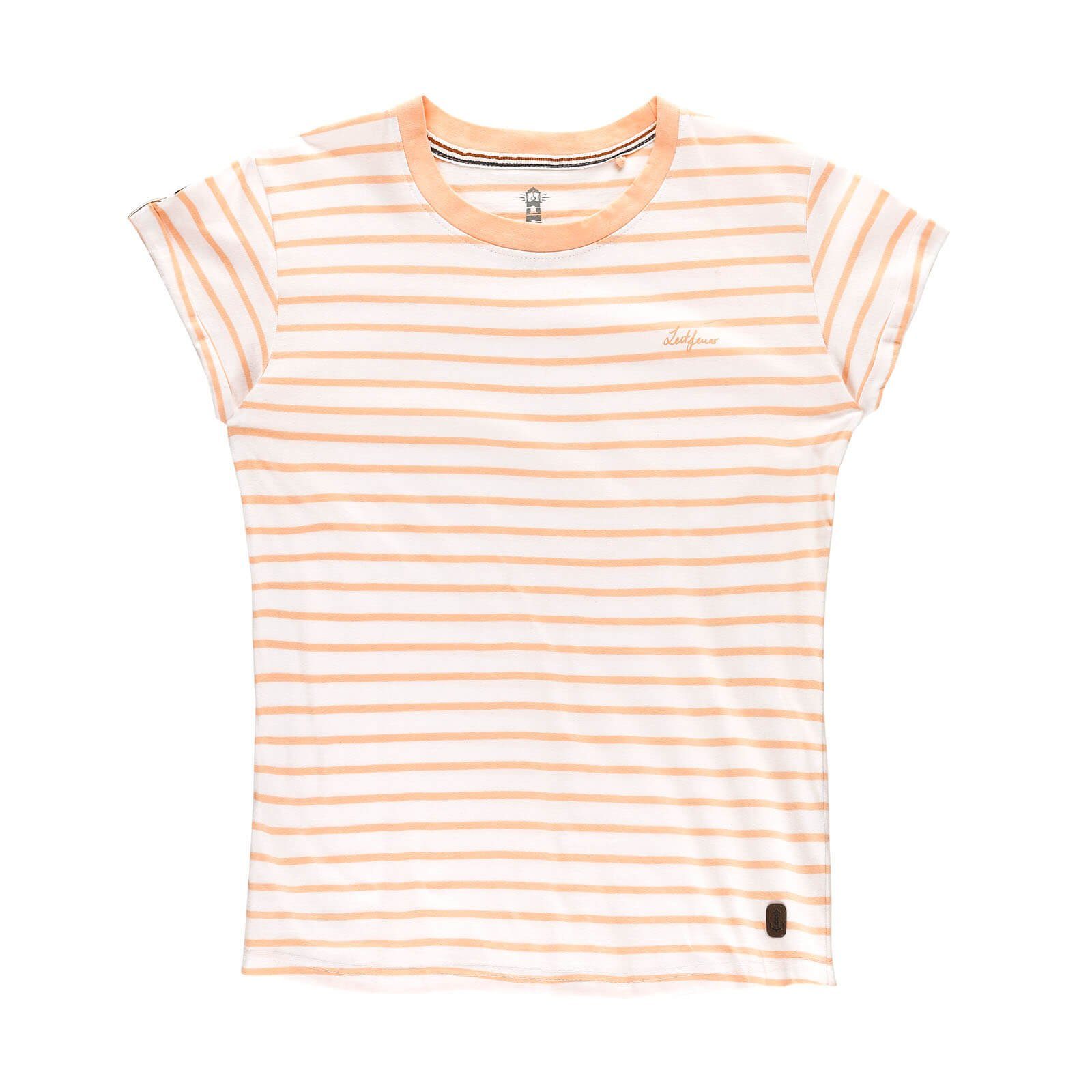 Leitfeuer T-Shirt Damen Sommershirt mit Allover-Streifen und umgeschlagenem Ärmelsaum