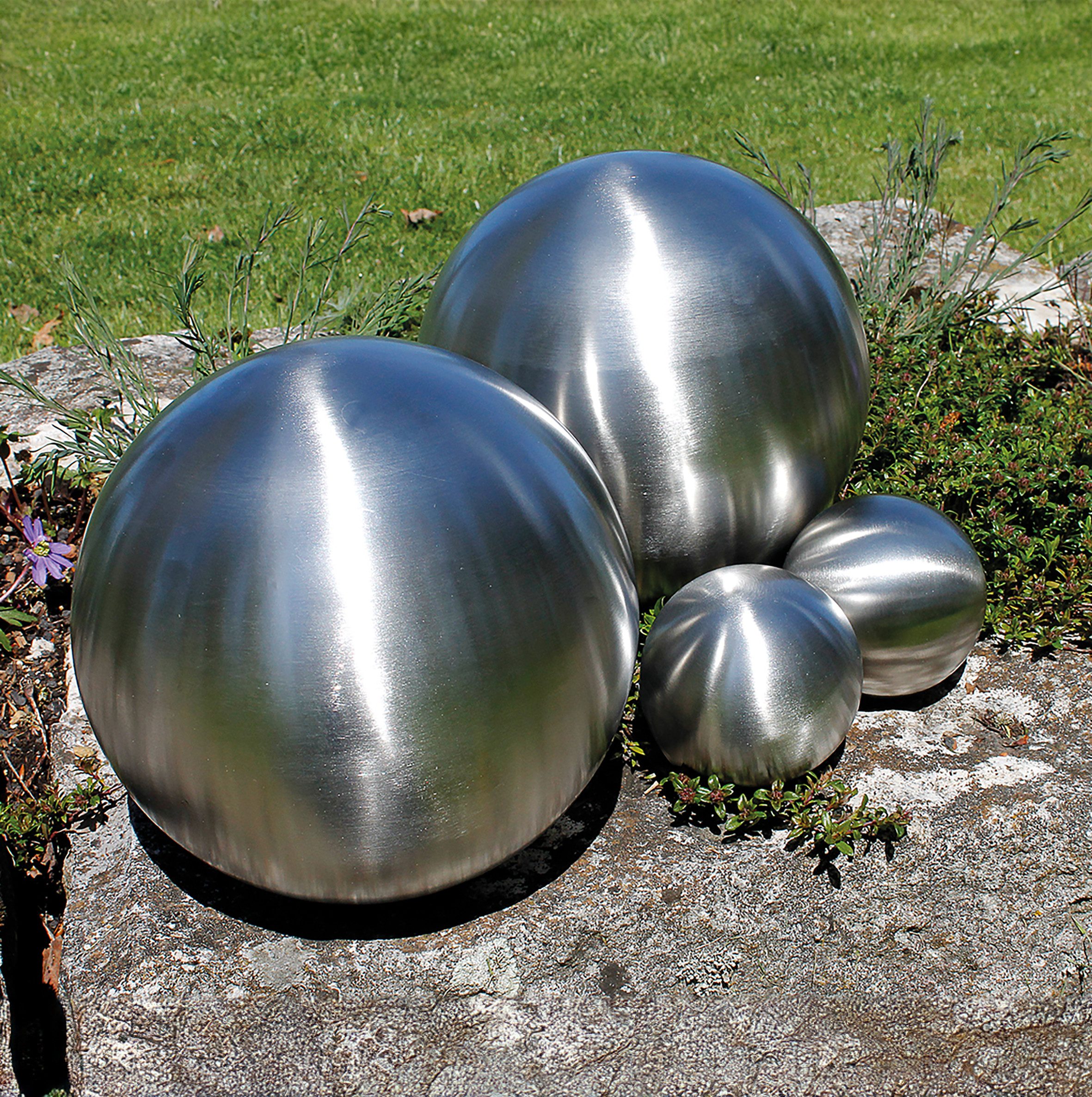 Spetebo Dekokugel Edelstahl Gartenkugel 4er Set günstig online kaufen