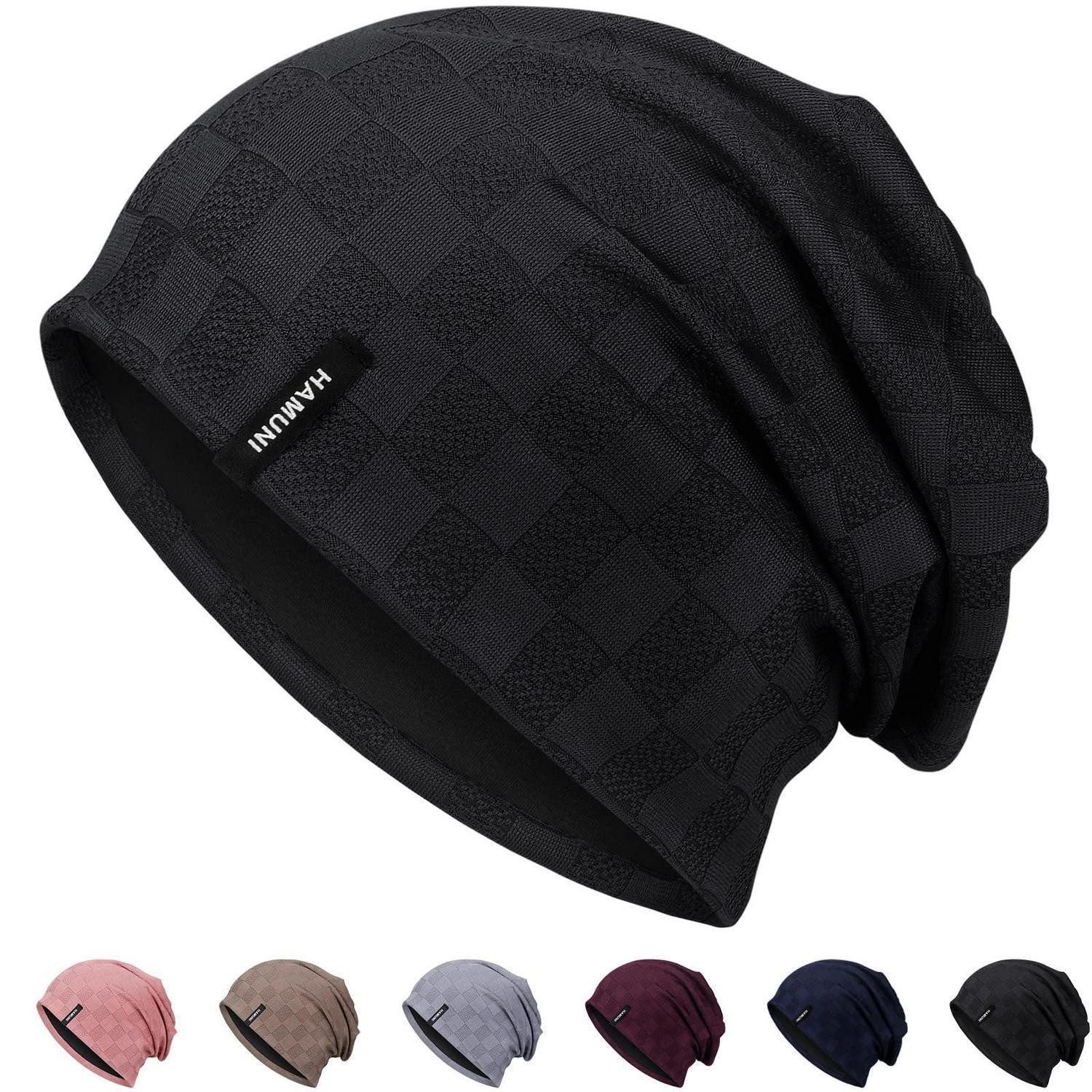 Beanie Mütze Beanie Slouch Unisex Chemo Kopfbedeckung Einheitsgröße Schwarz