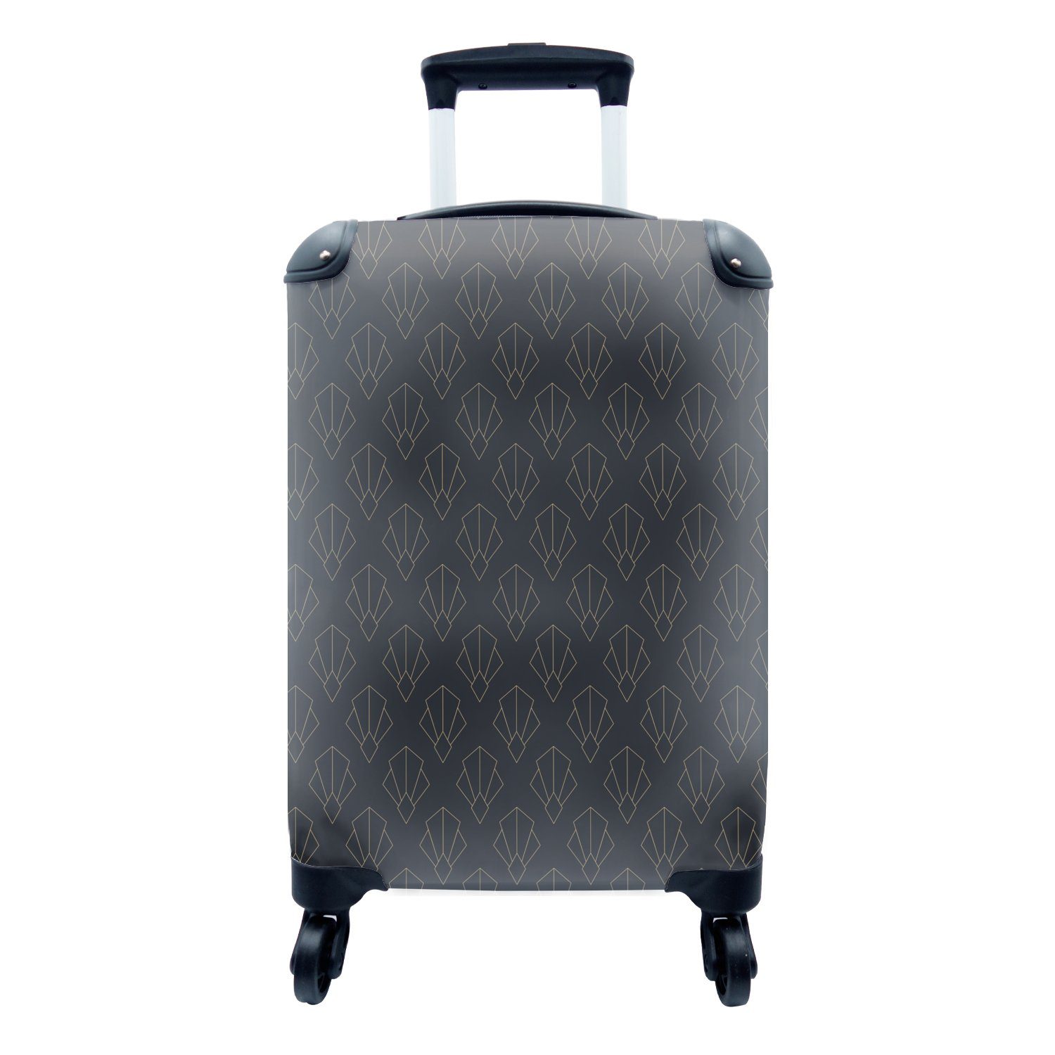 Handgepäckkoffer 4 - Rollen, mit Handgepäck rollen, Ferien, Art Trolley, für Muster - - Schwarz, MuchoWow Luxus deco Reisekoffer Reisetasche