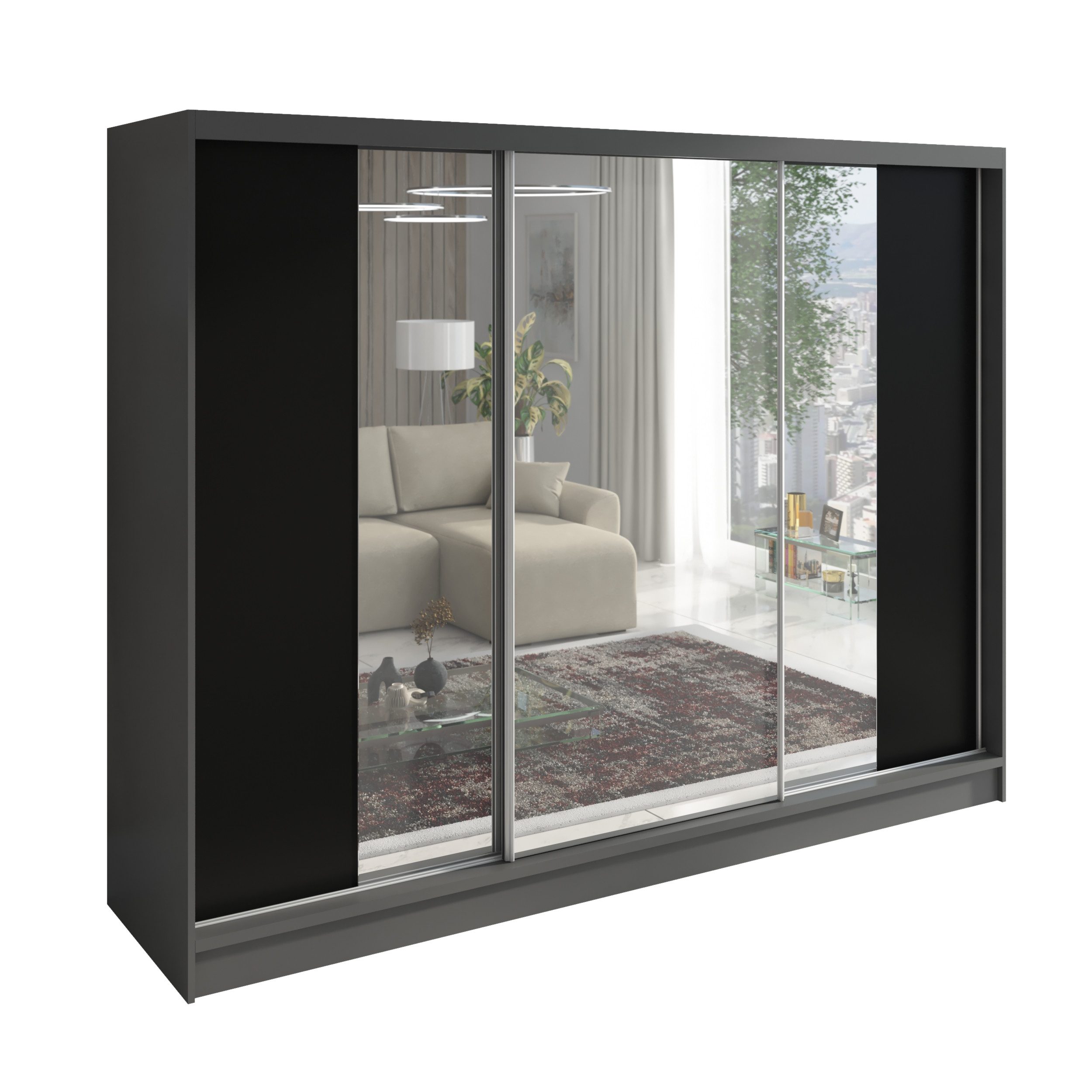 A&J MöbelLand GmbH Schiebetürenschrank VIDA 200 cm 3-türig Schrank mit Schu günstig online kaufen