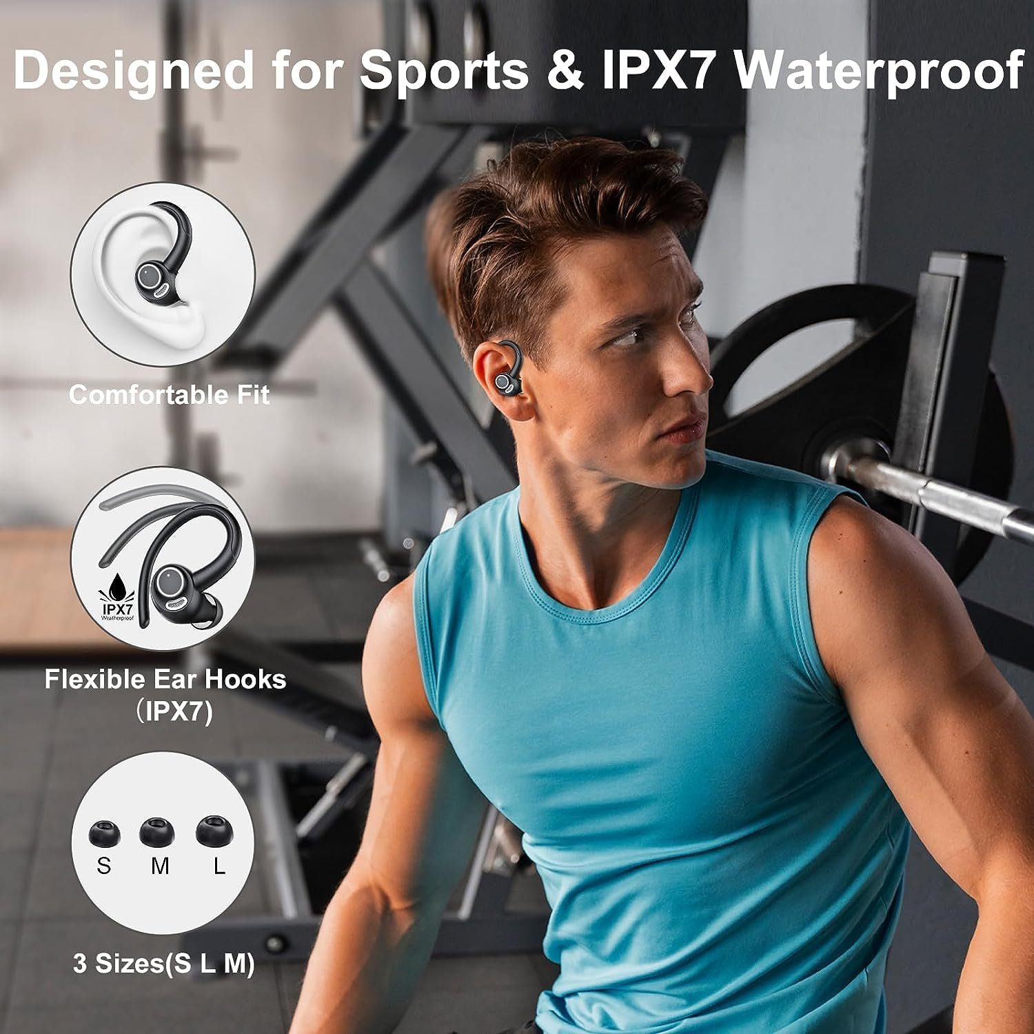 Bluetooth Musik, Bluetooth) True On-Ear-Kopfhörer Wireless) Steuerung In-Ear-Kopfhörer Kopfhörer (Sprachsteuerung, Anrufe (integrierte Tisoutec und fur