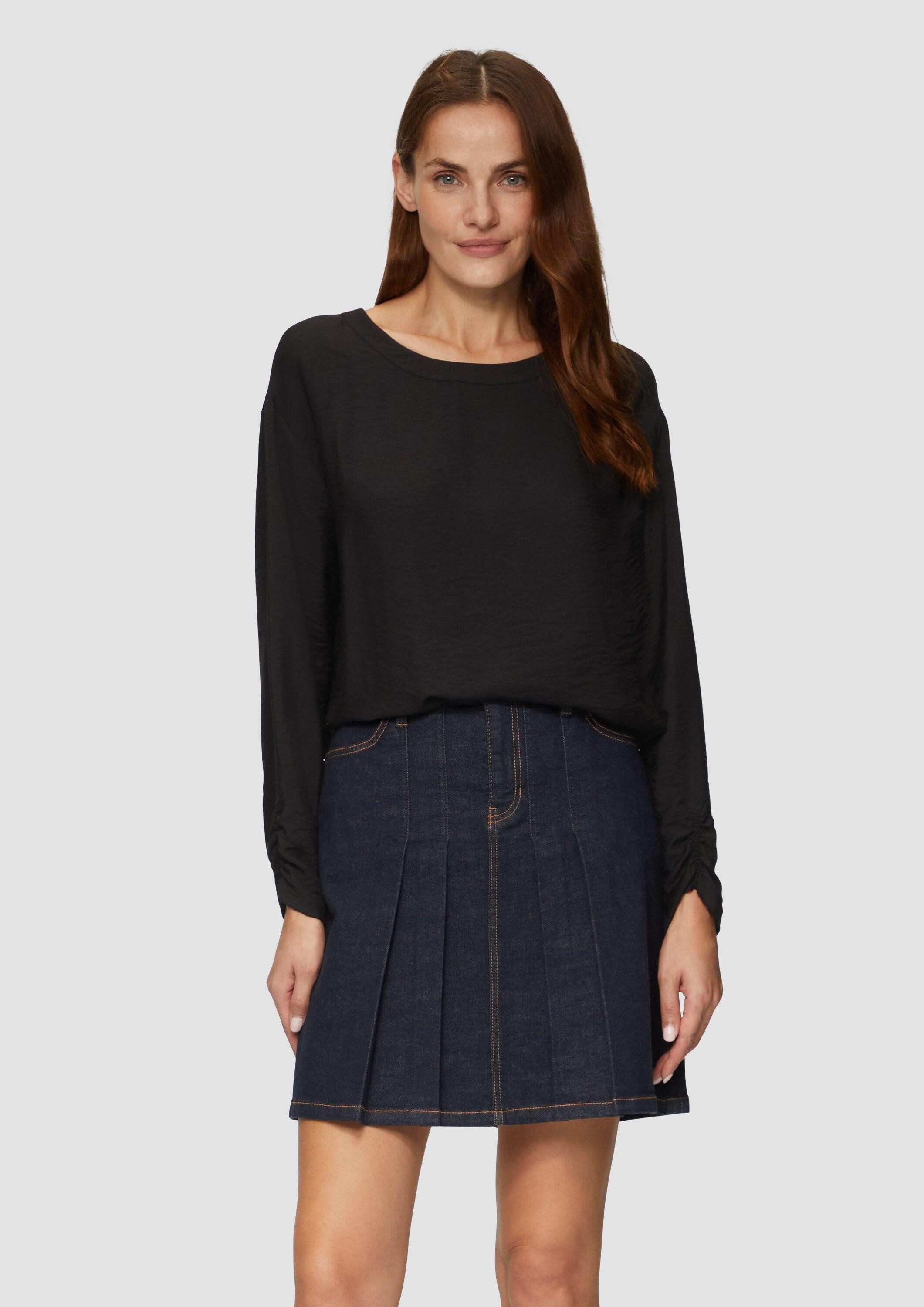s.Oliver Langarmbluse Bluse Viskose-Bluse mit elastischem günstig online kaufen