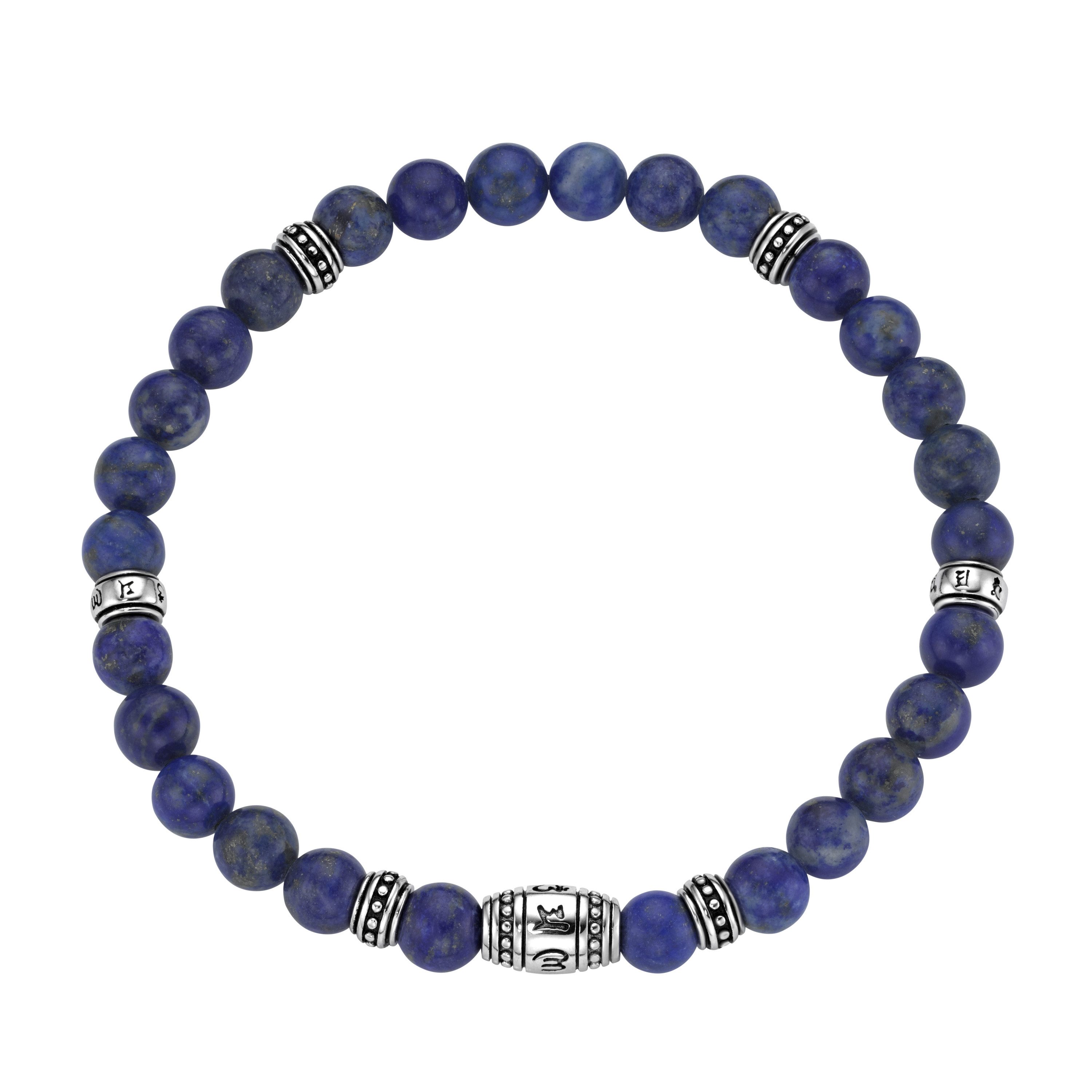 Armband mit Lapis-Kugeln, Silber 925