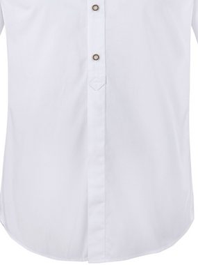 FUCHS Trachtenhemd Hemd Albert weiß-marine mit Stehkragen