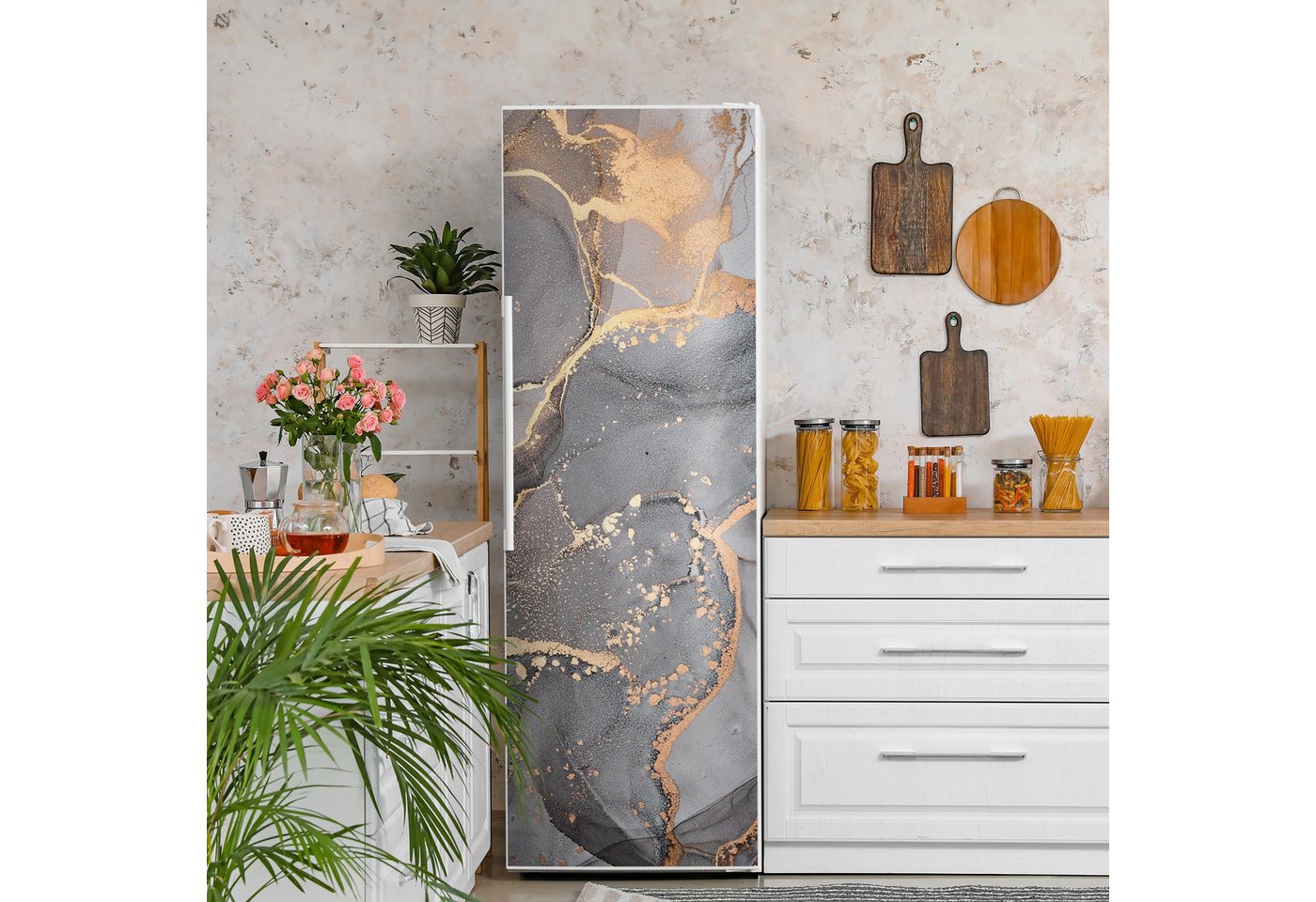 Thumbnail - DEQORI Magnetfolie 'Elegantes Marmormuster', Kühlschrank Magnetmatte magnetisch Magnetfolie Folie Schutz