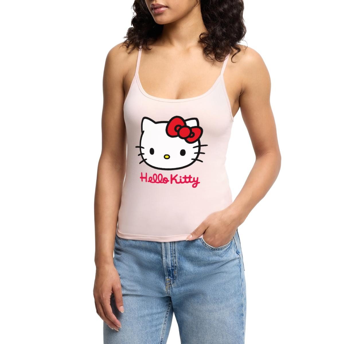 Spaghettitop Hello Kitty Klassisch Mit Schriftzug Frauen Premium Organic Top mit Sp