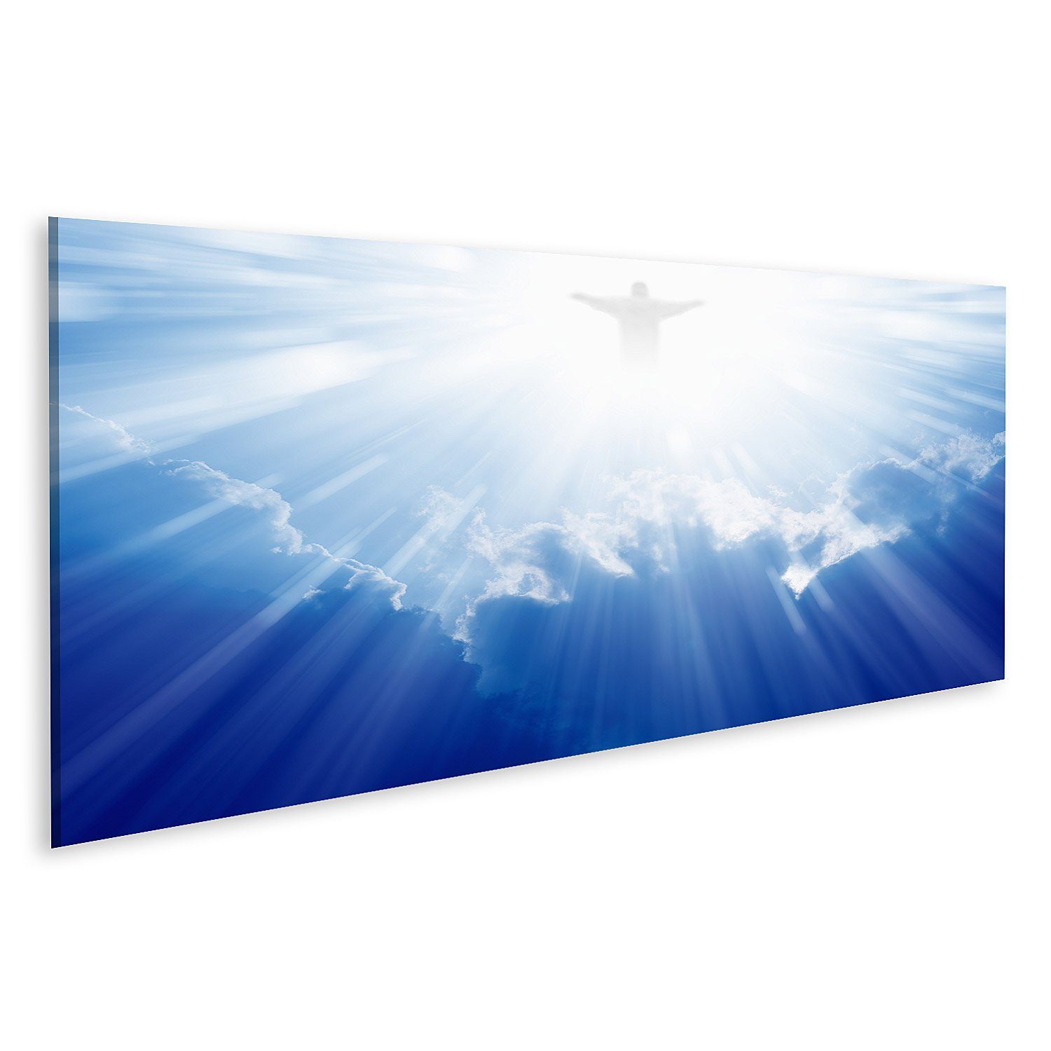 islandburner Leinwandbild Bild auf Leinwand Helles Licht Von Jesus Christus In Den Blauen Himmel