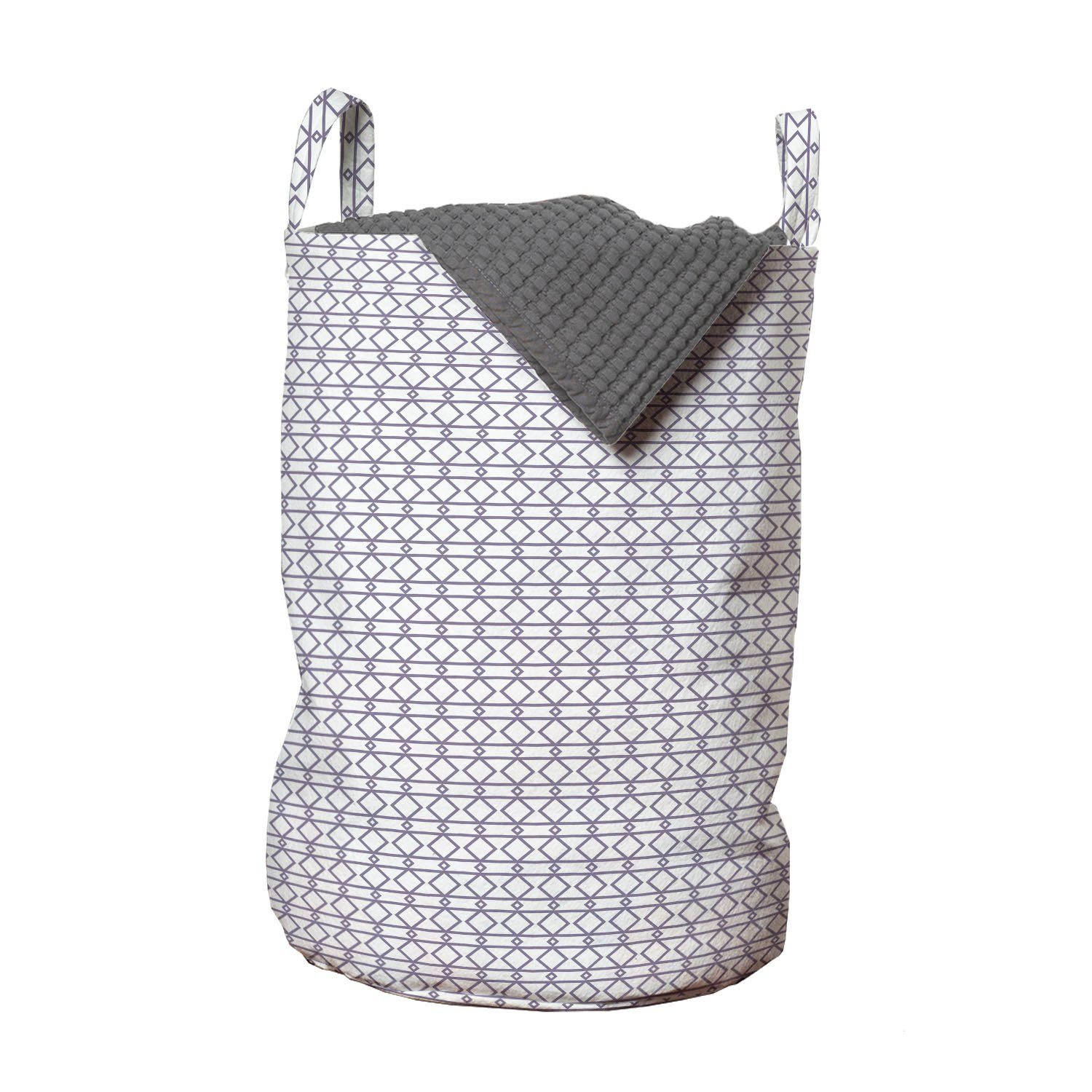 Abakuhaus Wäschesäckchen Wäschekorb mit Griffen Kordelzugverschluss für Waschsalons, Abstrakt Klassisches Monochrom-Muster