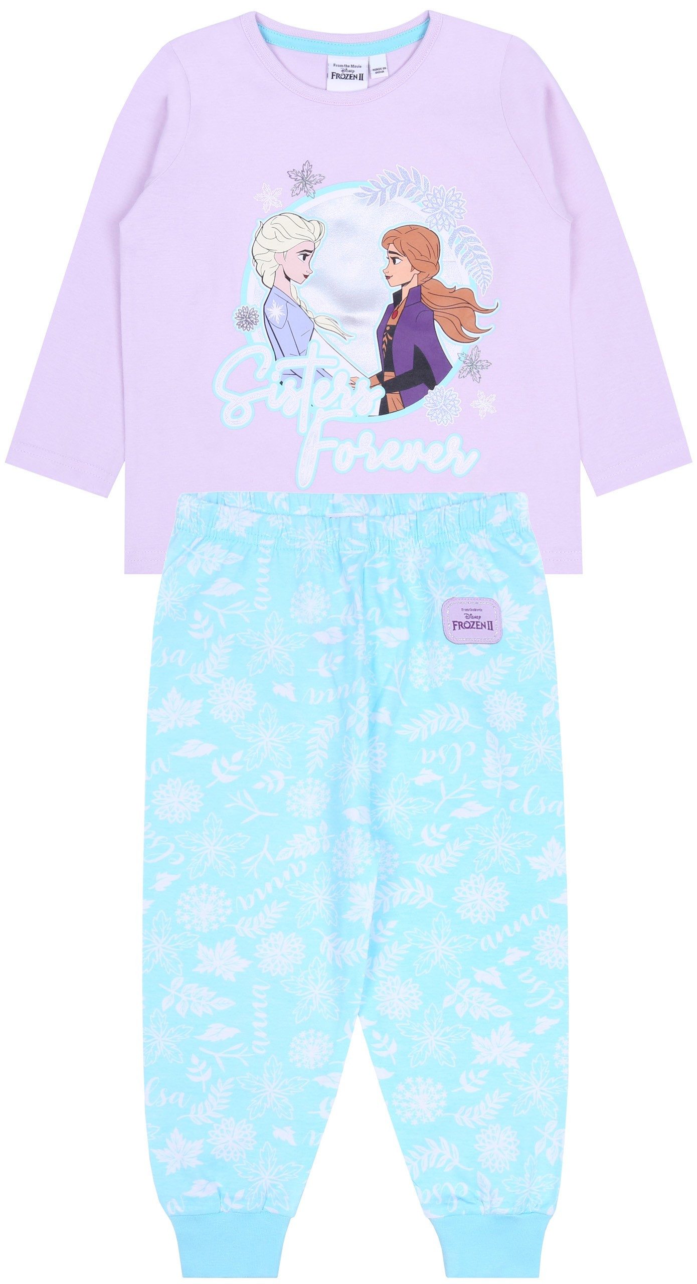 Sarcia.eu Pyjama Lila-blaues Pyjama für Mädchen Frozen Die Eiskönigin 7-8 Jahre