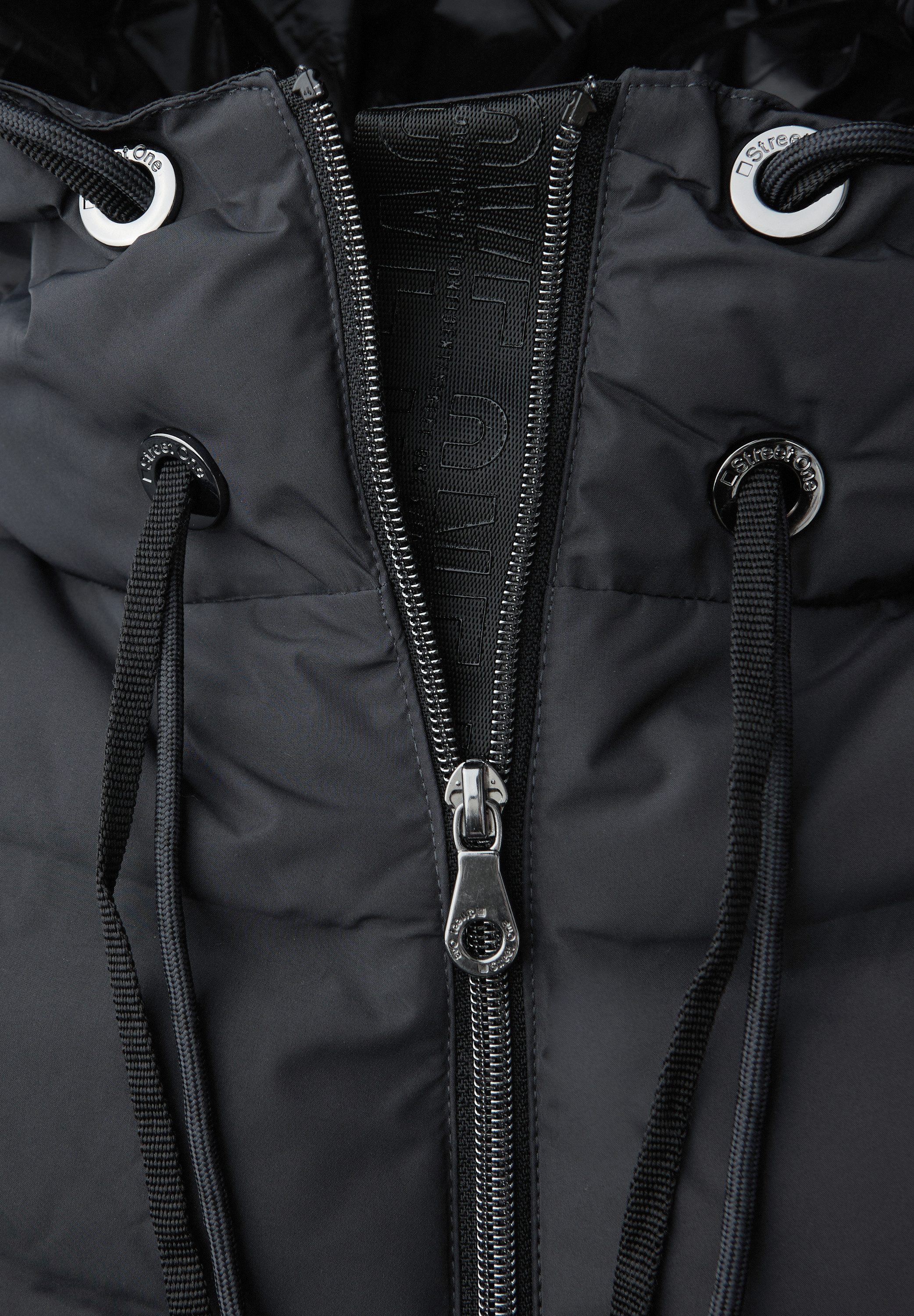 STREET ONE Steppjacke Damenmantel mit Kapuze und geklebten Nähten