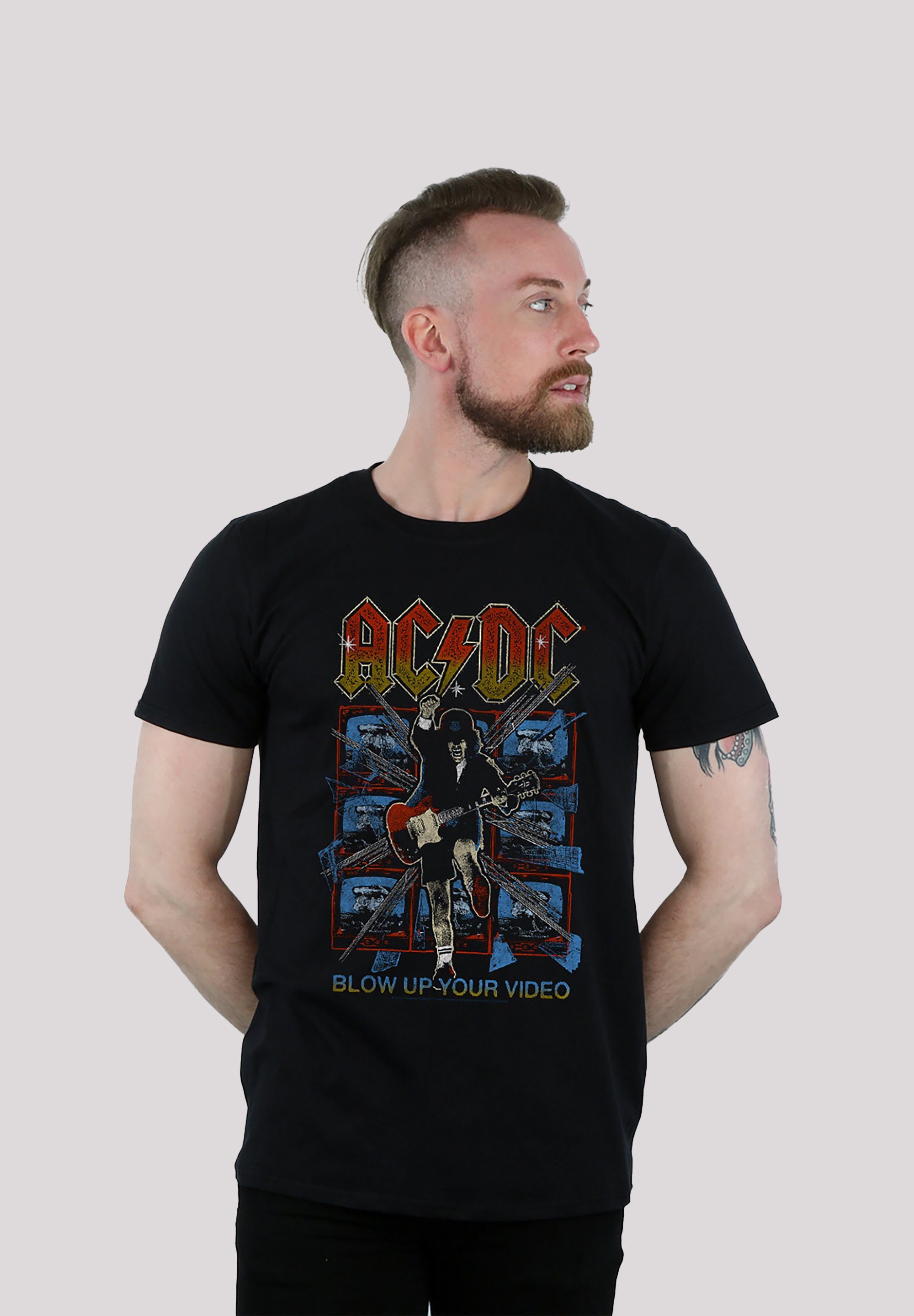 & für Blow Your Herren Up F4NT4STIC ACDC T-Shirt Print Kinder Video