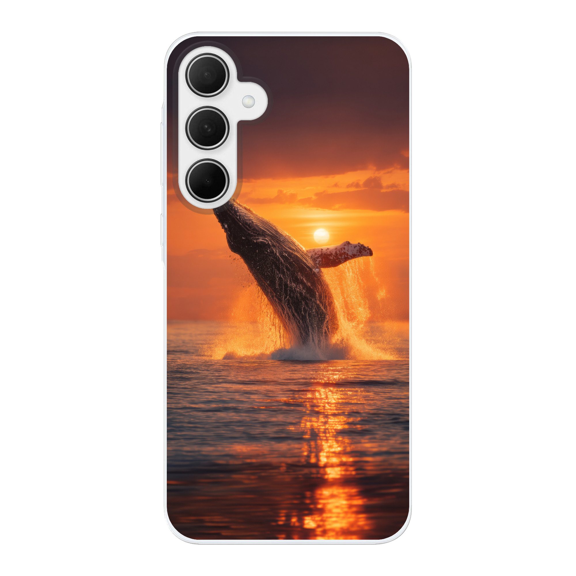 MuchoWow Handyhülle für Samsung Galaxy A35 5G Wal - Sonne - Meer, Smartphone-Bumper, Print, Handy Schutzhülle Dünn