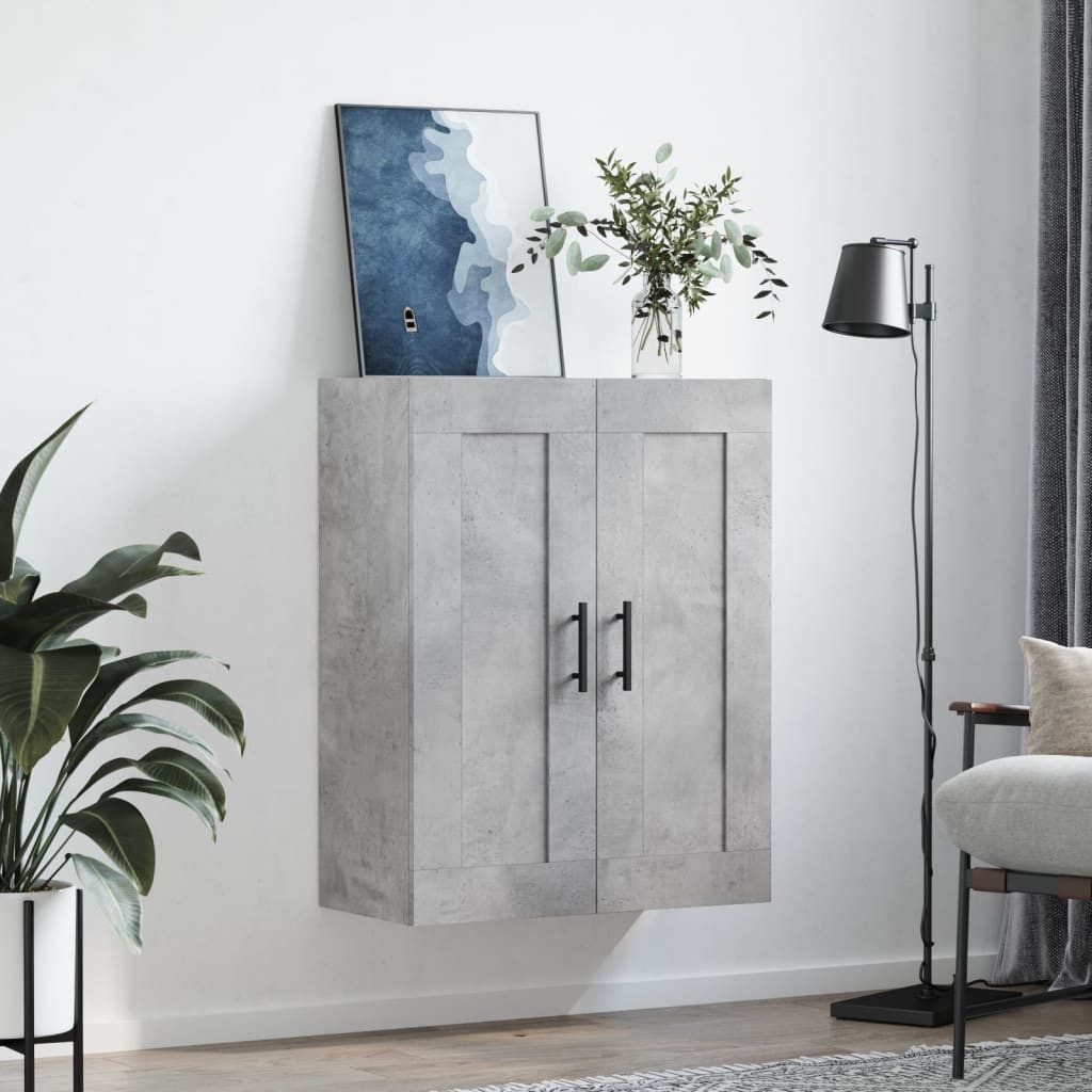 vidaXL Hängeschrank Wandschrank Betongrau 69,5x34x90 cm günstig online kaufen