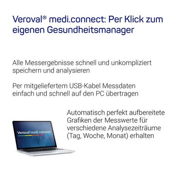 Veroval Oberarm-Blutdruckmessgerät Oberarm-Blutdruckmessgerät, Für korrektes und sanftes Messen mit Arrhythmie-Erkennung