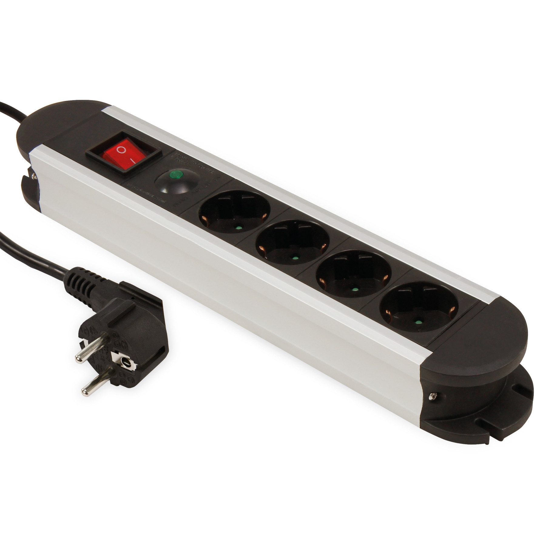 McPower MCPOWER Steckdosenleiste SL-04, 4-fach, Schalter, 1,4 m Zuleitung, ÜS Steckdosenleiste