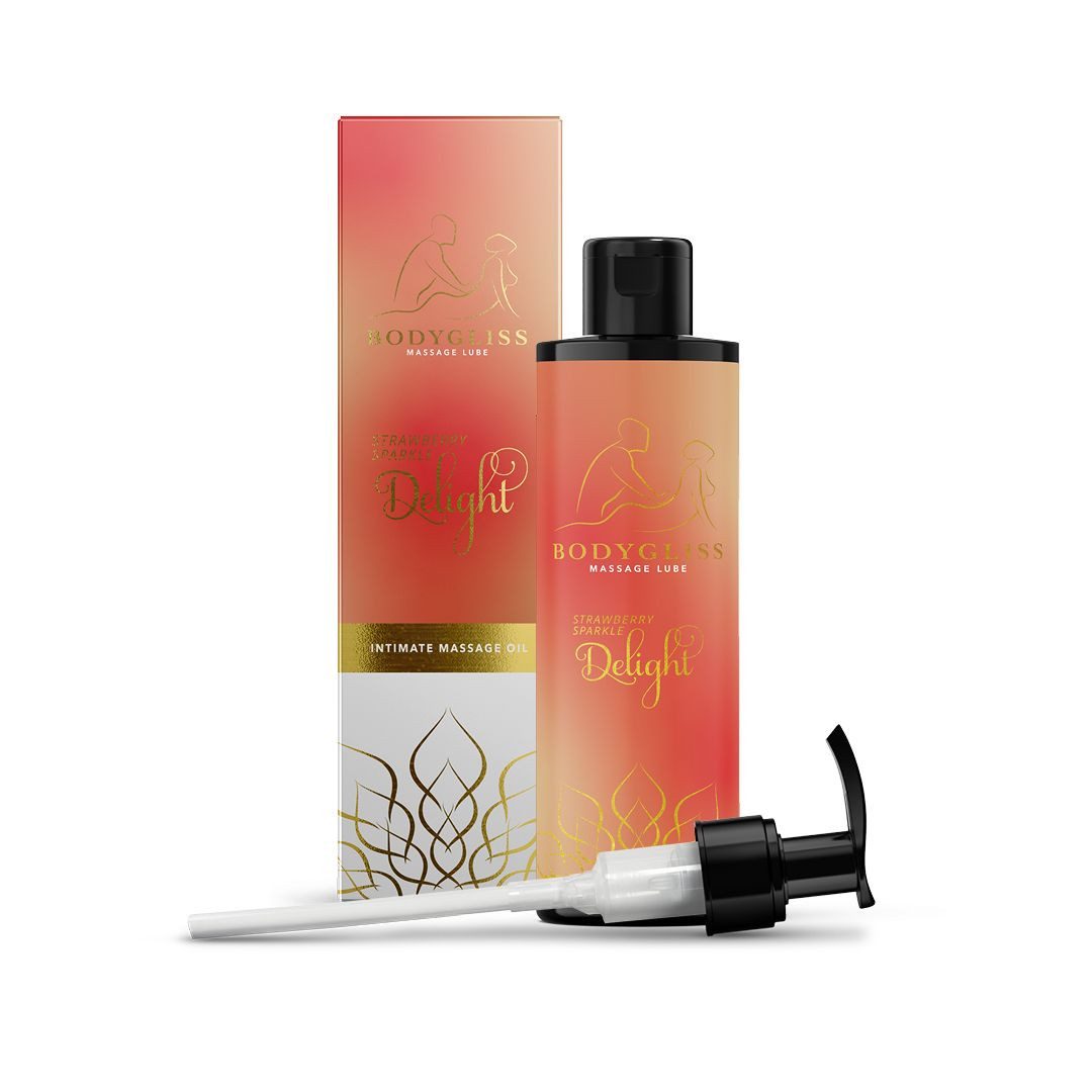 BODYGLISS Gleit- & Massageöl 2 in 1 Massageöl und Gleitmittel Erdbeere & Champagner - 150ml