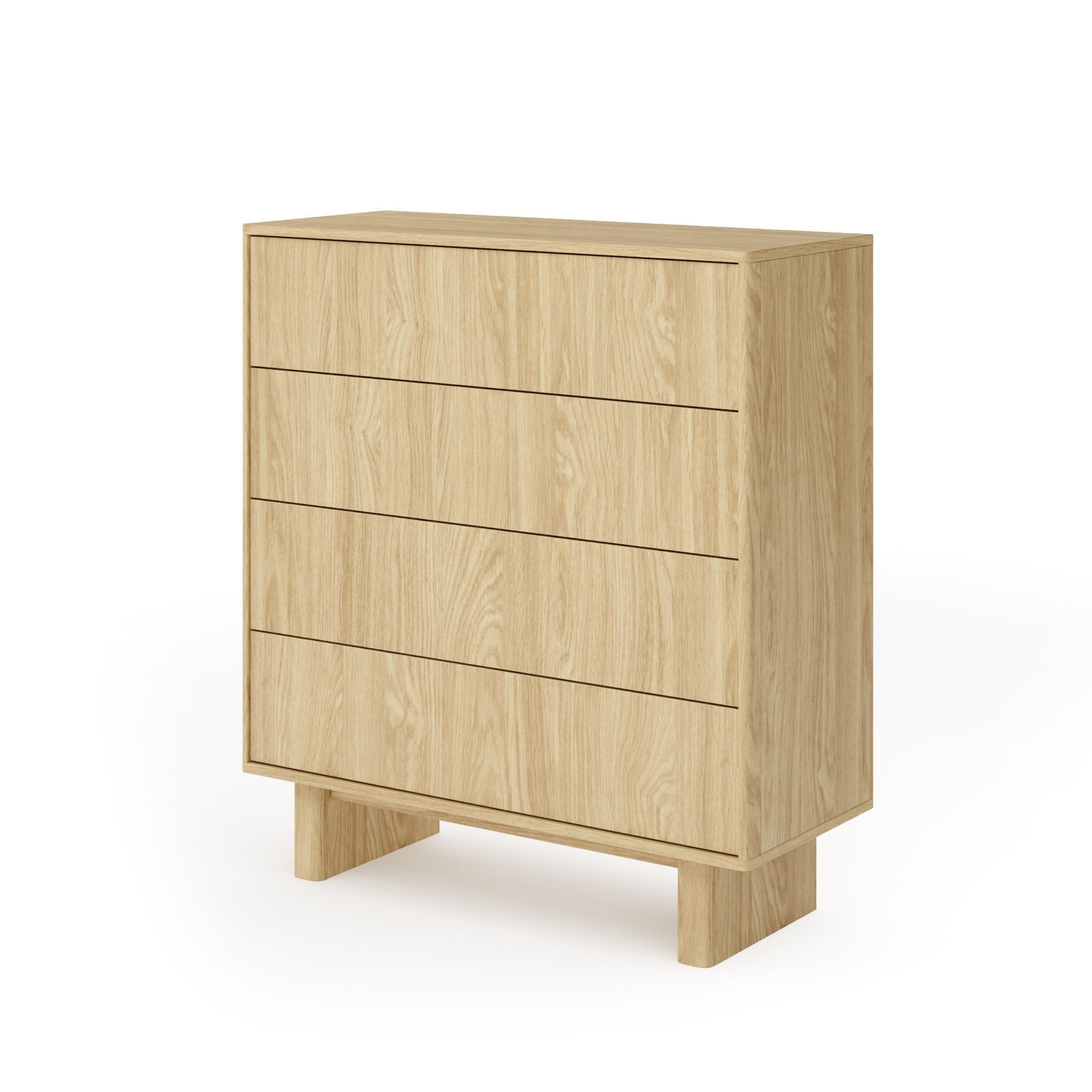 Masseno Kommode TRAVE 93,5 cm Sideboard mit 4 Schubladen Eichefarben