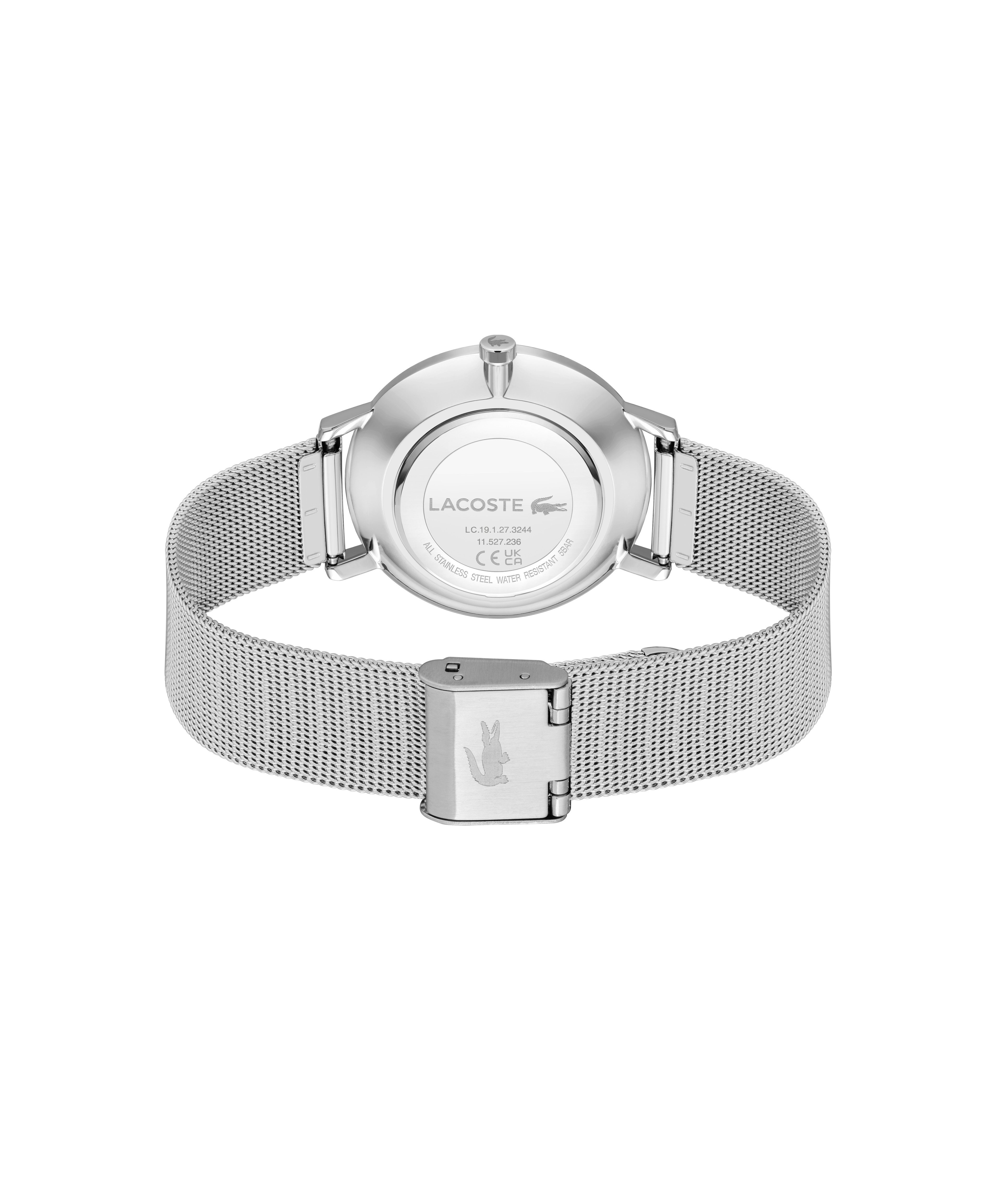 Lacoste Quarzuhr CROCORIGIN 2001472, Armbanduhr, Damenuhr, Edelstahlarmband, analog, Glassteine