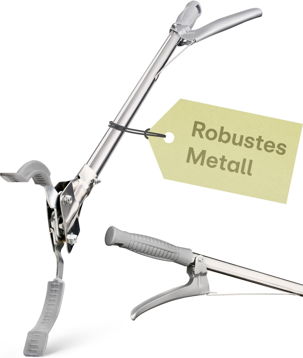 Praknu Greifzange Greifzange aus Metall - Robuster Greifer für Müll - 95cm lang, Kein Set 1-tlg., Ergonomischer Griff – kein Bücken nötig – leicht & stabil