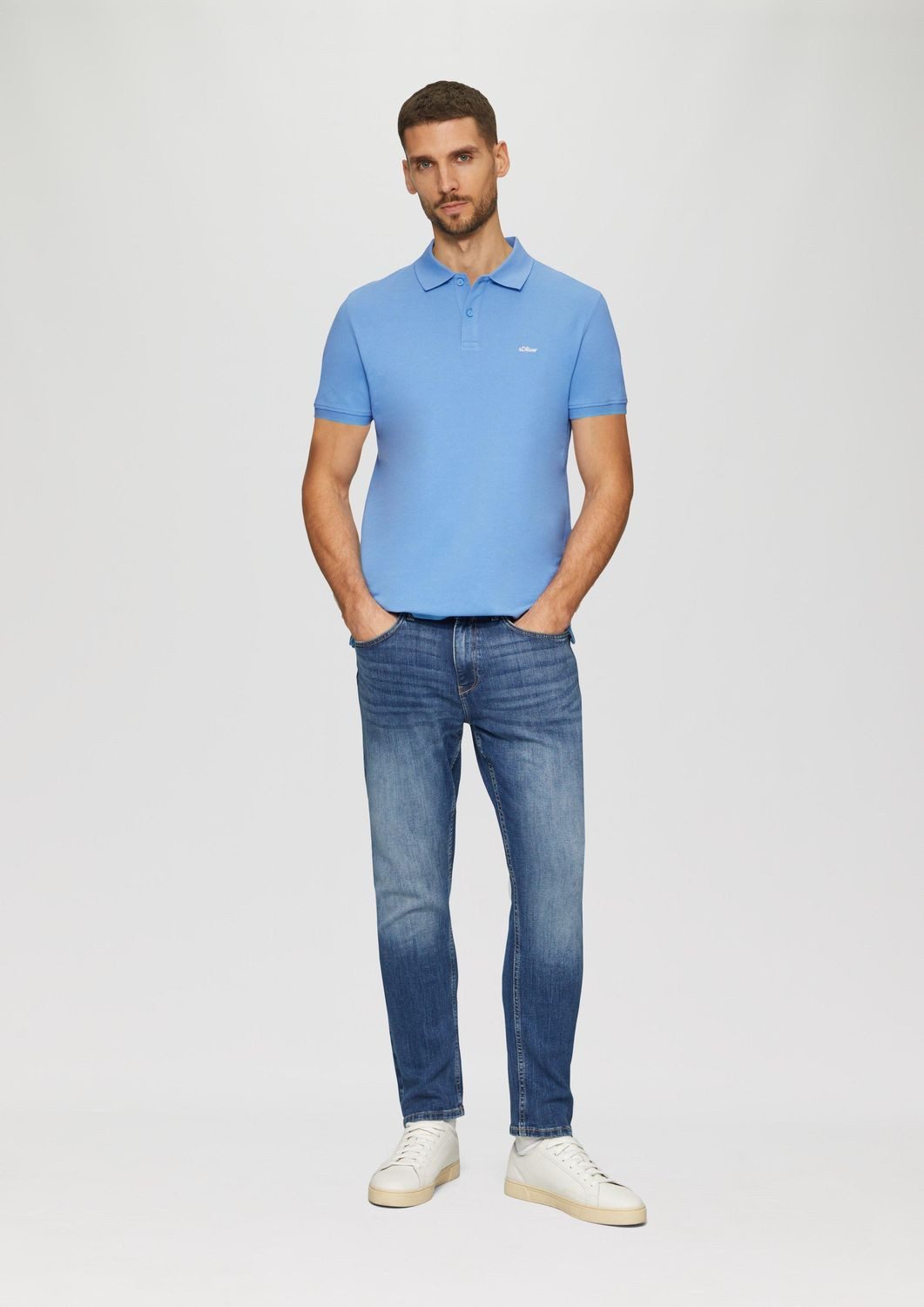 s.Oliver Poloshirt Poloshirt Kragen, Knopfleiste, kurzarm