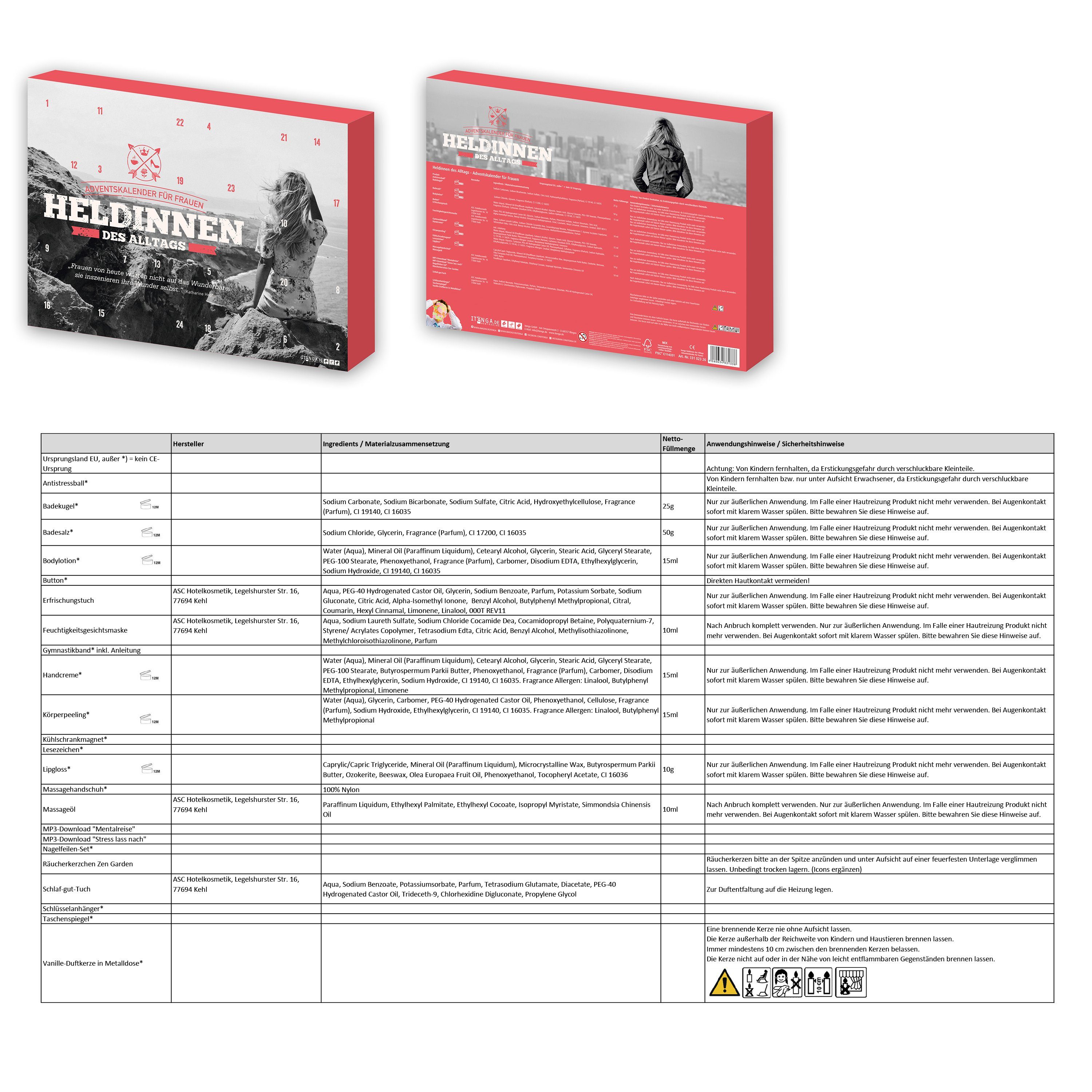 itenga Adventskalender itenga Frauen-Adventskalender Heldinnen des Alltags