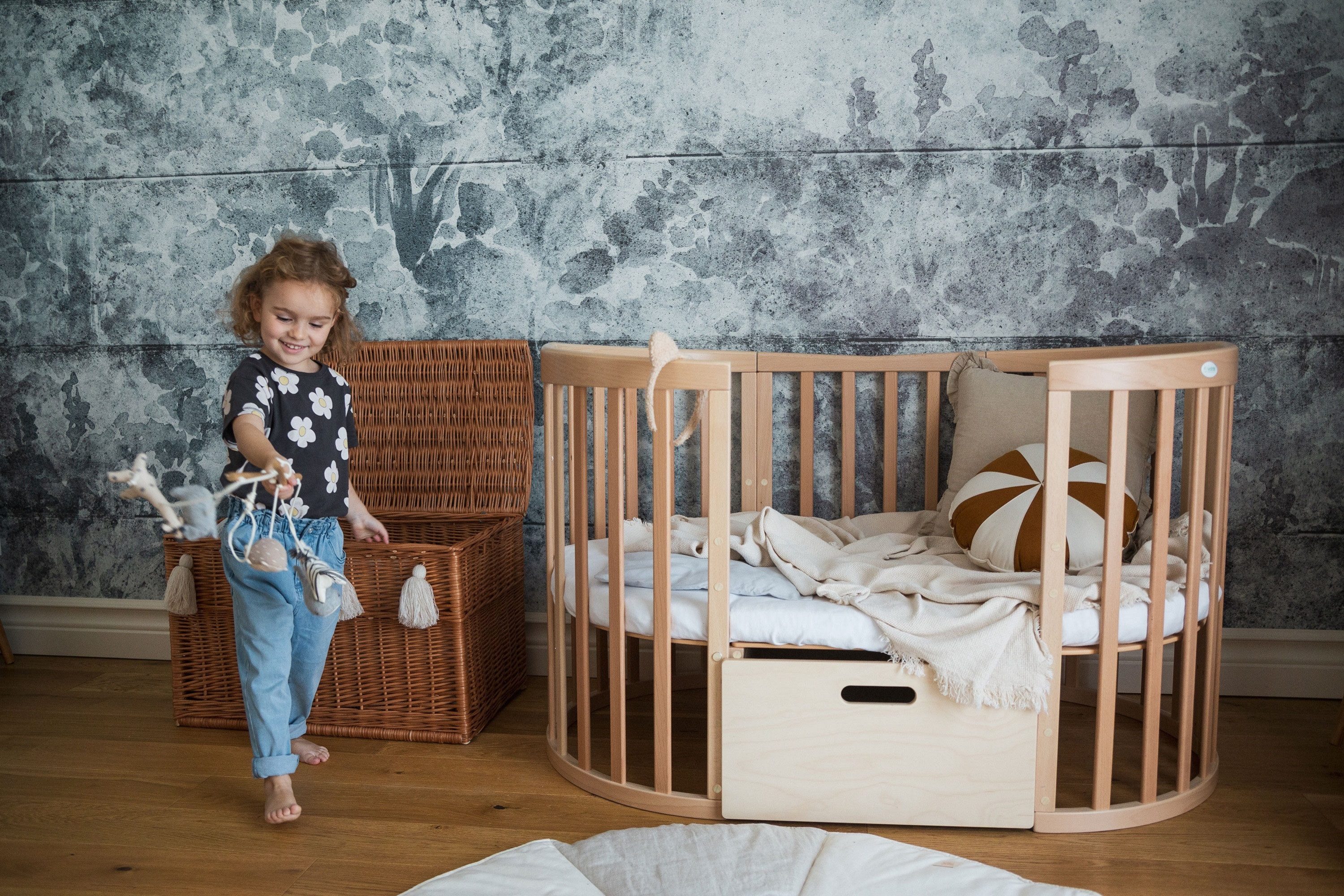 Waldin Babybett Schublade für 7in1 Babybett, Kinderbett, KEIN BETT, Natur