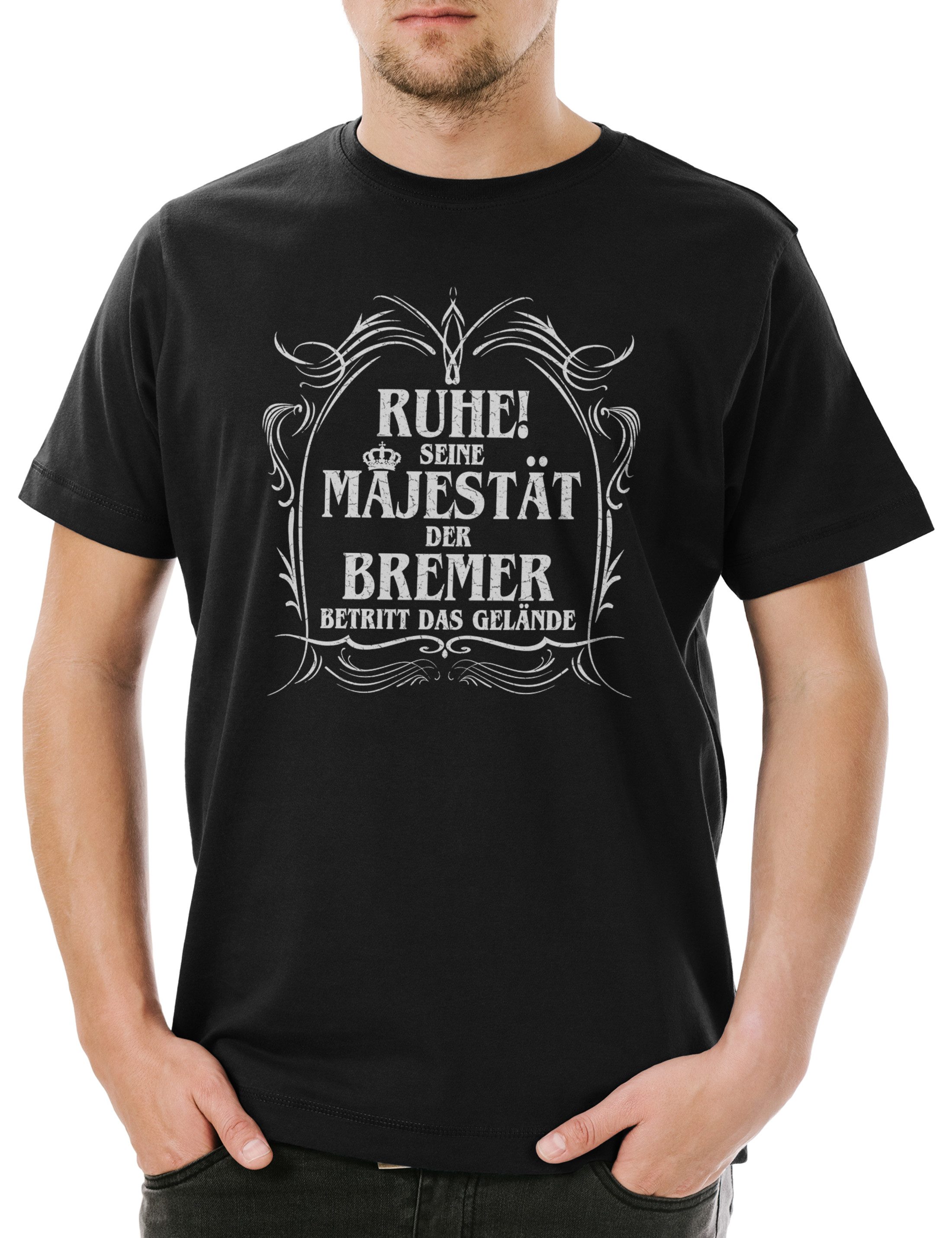 Print-Shirt Seine Majestät Der Bremer Herren T-Shirt Bremerhaven Stadtmusikanten