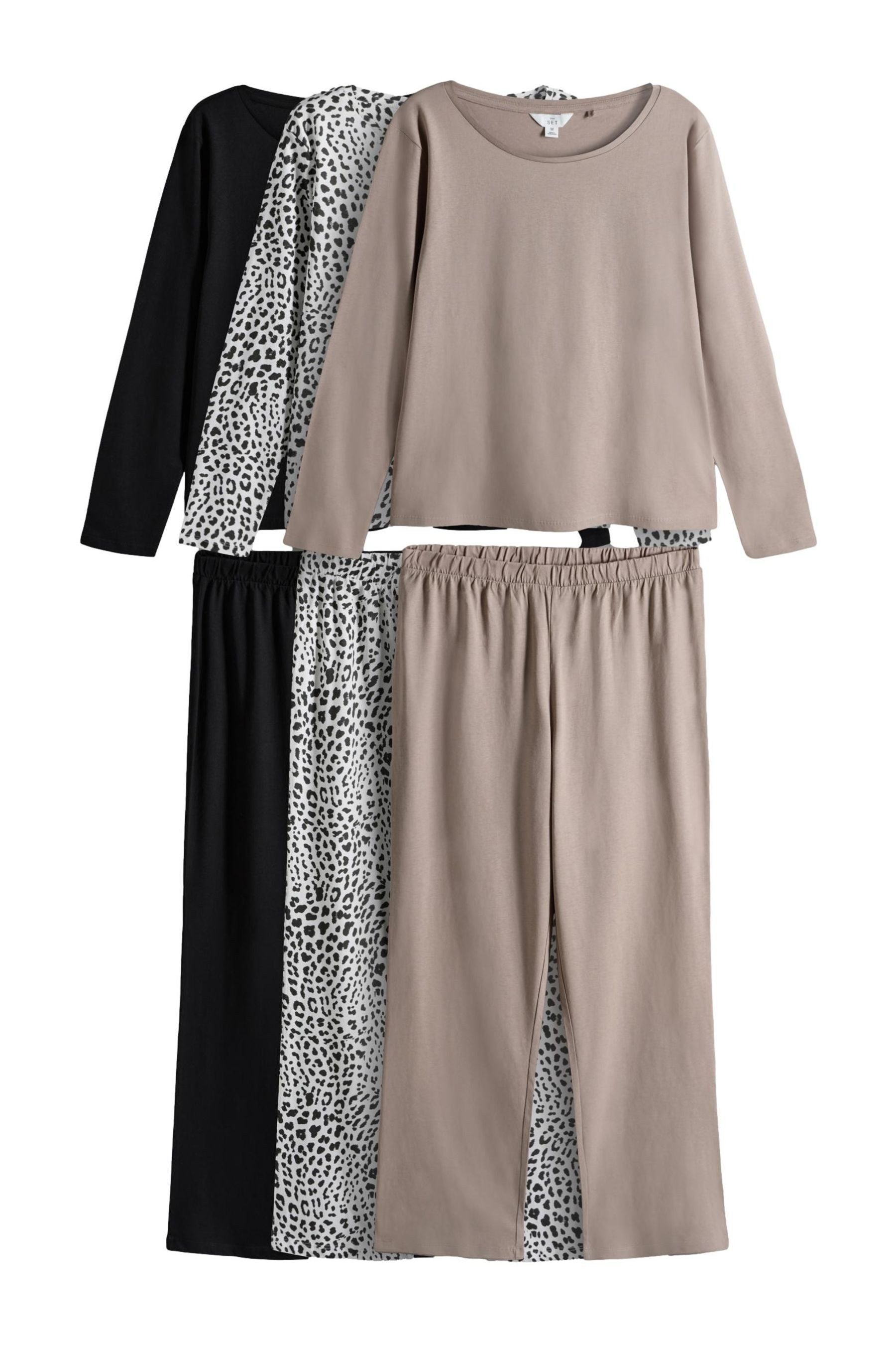 The Set Pyjama The Set Jersey-Langarm-Schlafanzüge, 3er-Pack (6 tlg) günstig online kaufen