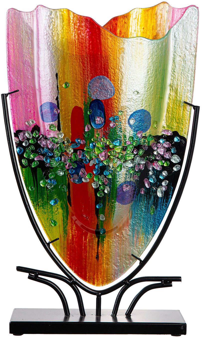 GILDE Dekovase Bodenvase oval Manto blau; pink H. 49 cm (1 St)