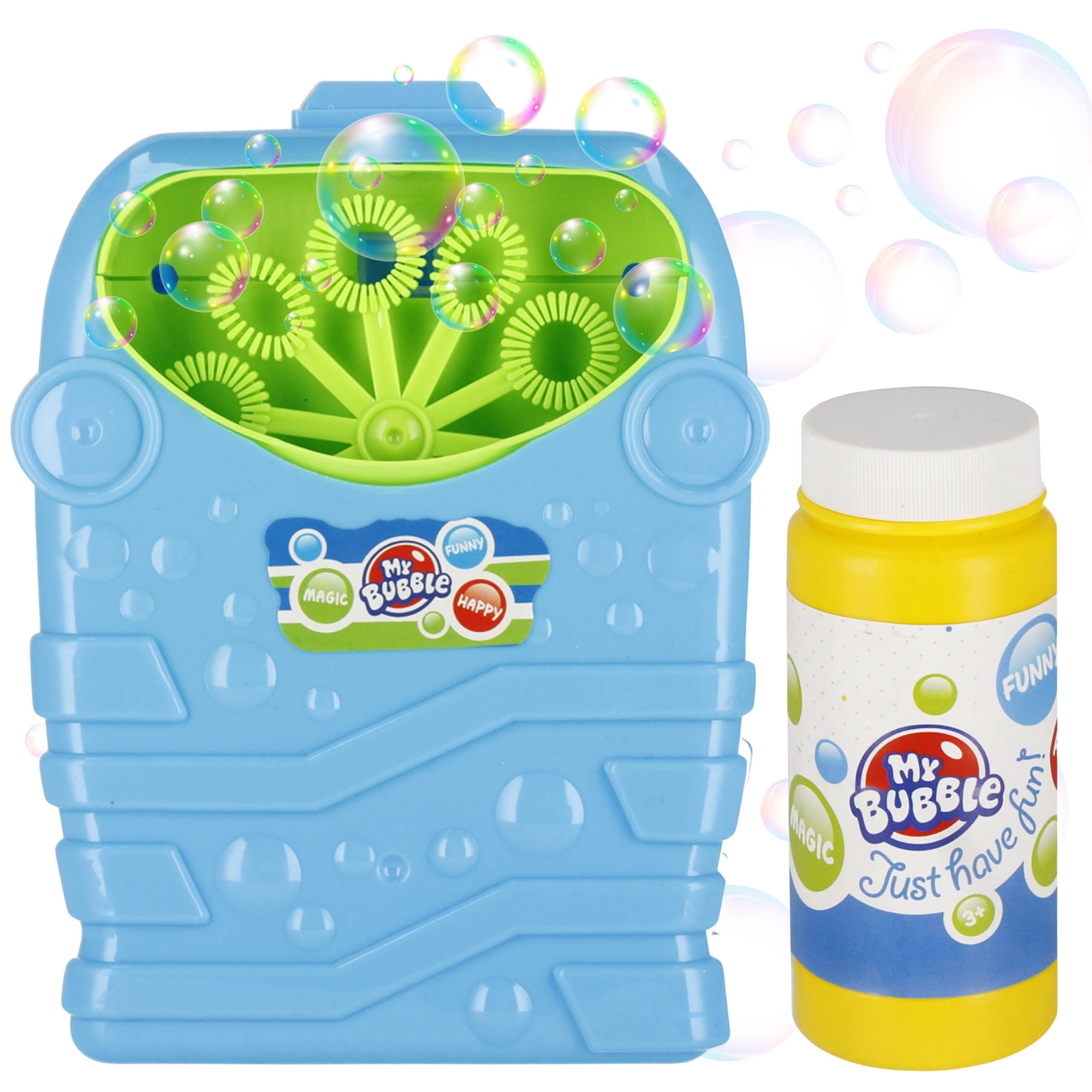 Sarcia.eu Seifenblasenmaschine Seifenblasenmaschine für Kinder + 118 ml Flüssigkeit, ab 3 Jahren