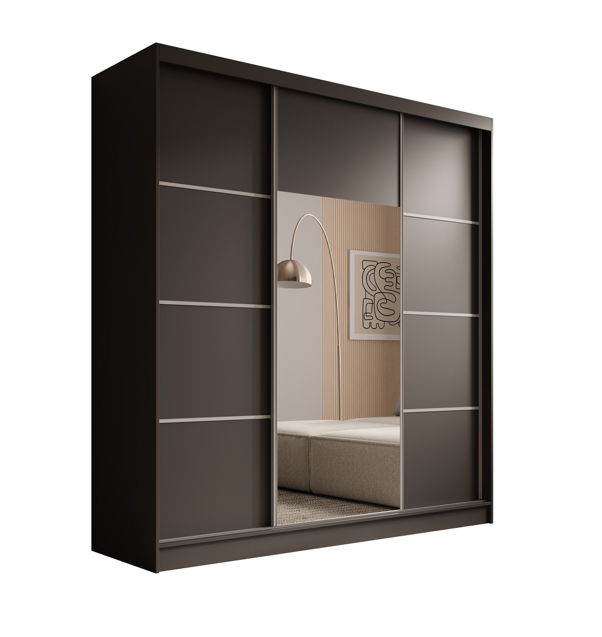 Fun Möbel Schiebetürenschrank Schrank ALFA 200 x 215 x 61 cm
